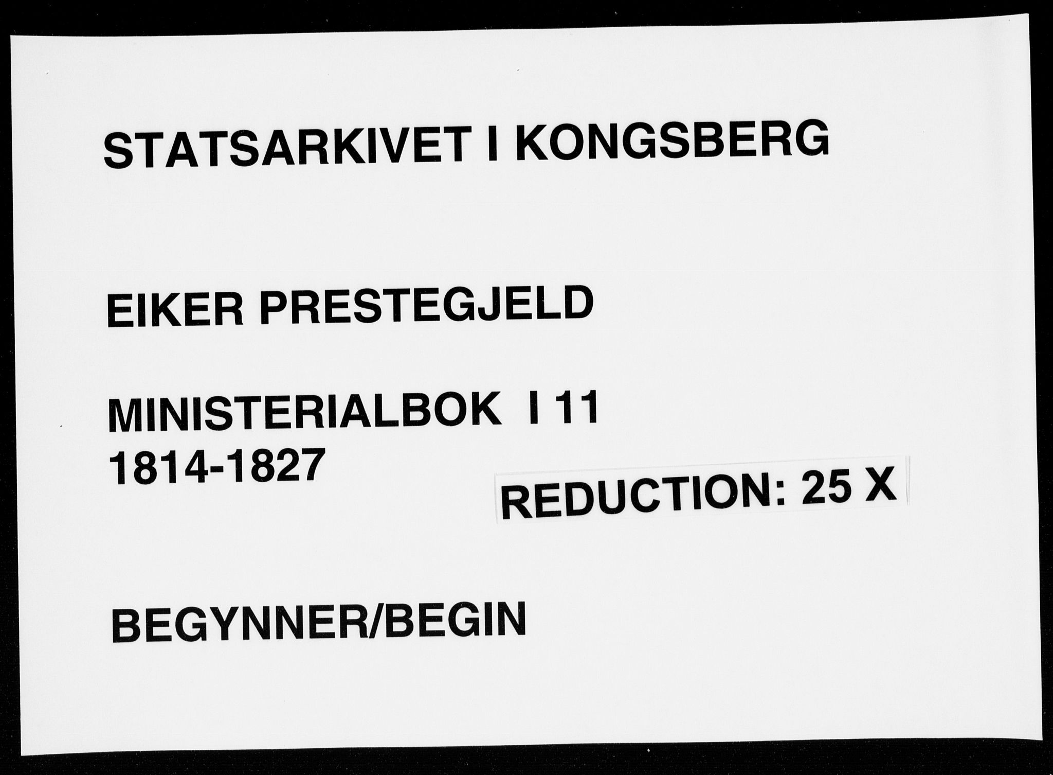 Eiker kirkebøker, SAKO/A-4/F/Fa/L0011: Parish register (official) no. I 11, 1814-1827