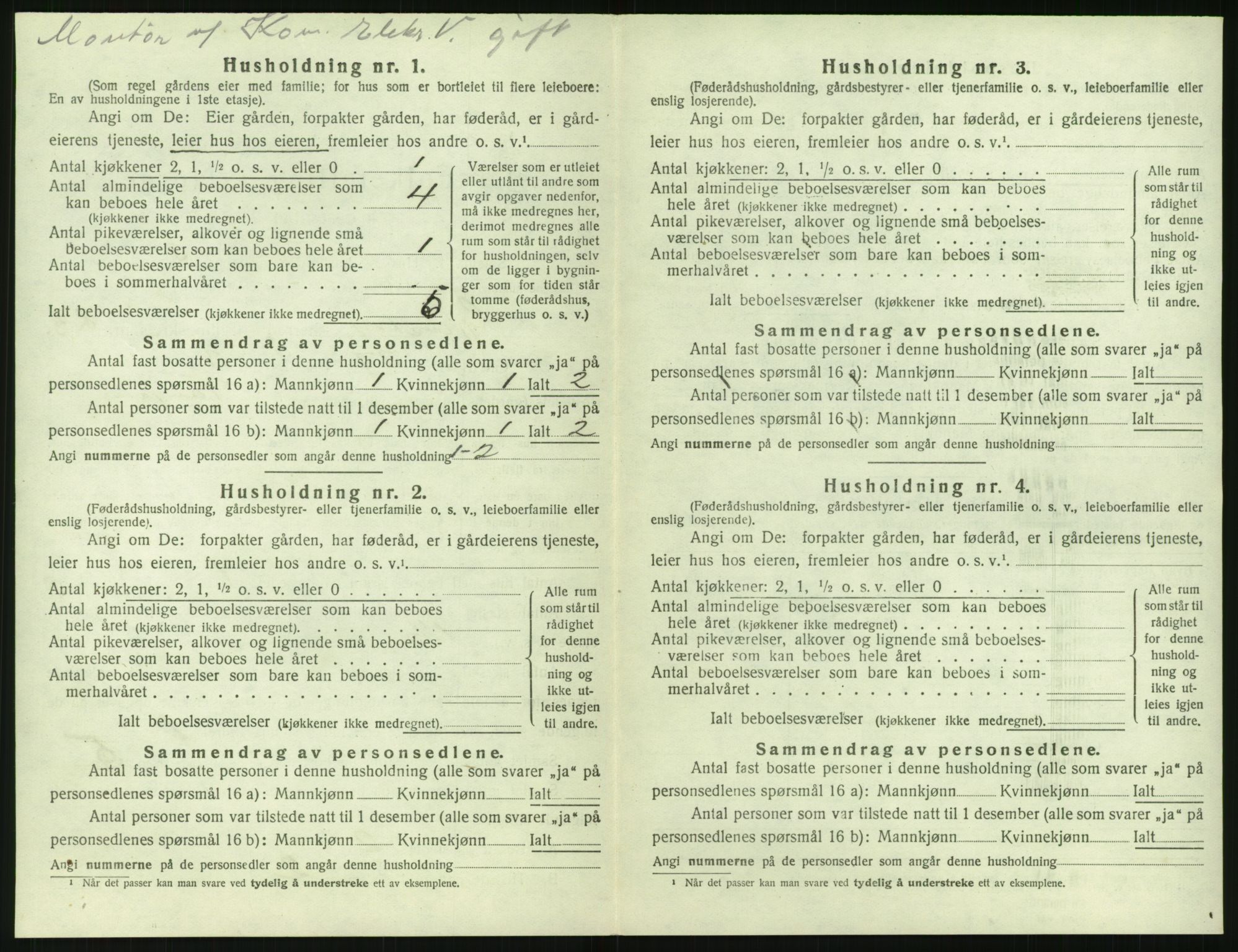 SAK, 1920 census for Gjerstad, 1920, p. 444