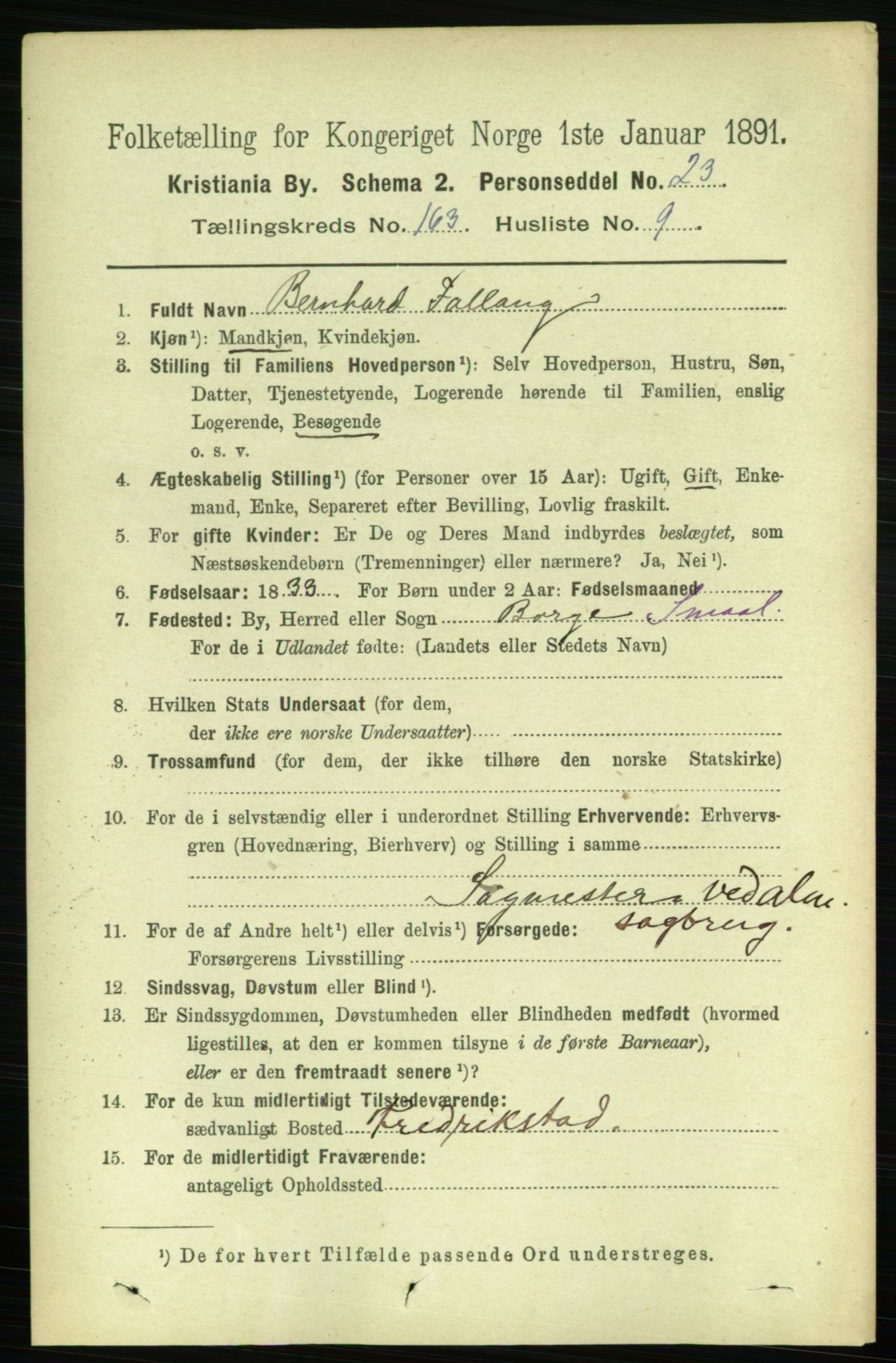 RA, 1891 census for 0301 Kristiania, 1891, p. 93711