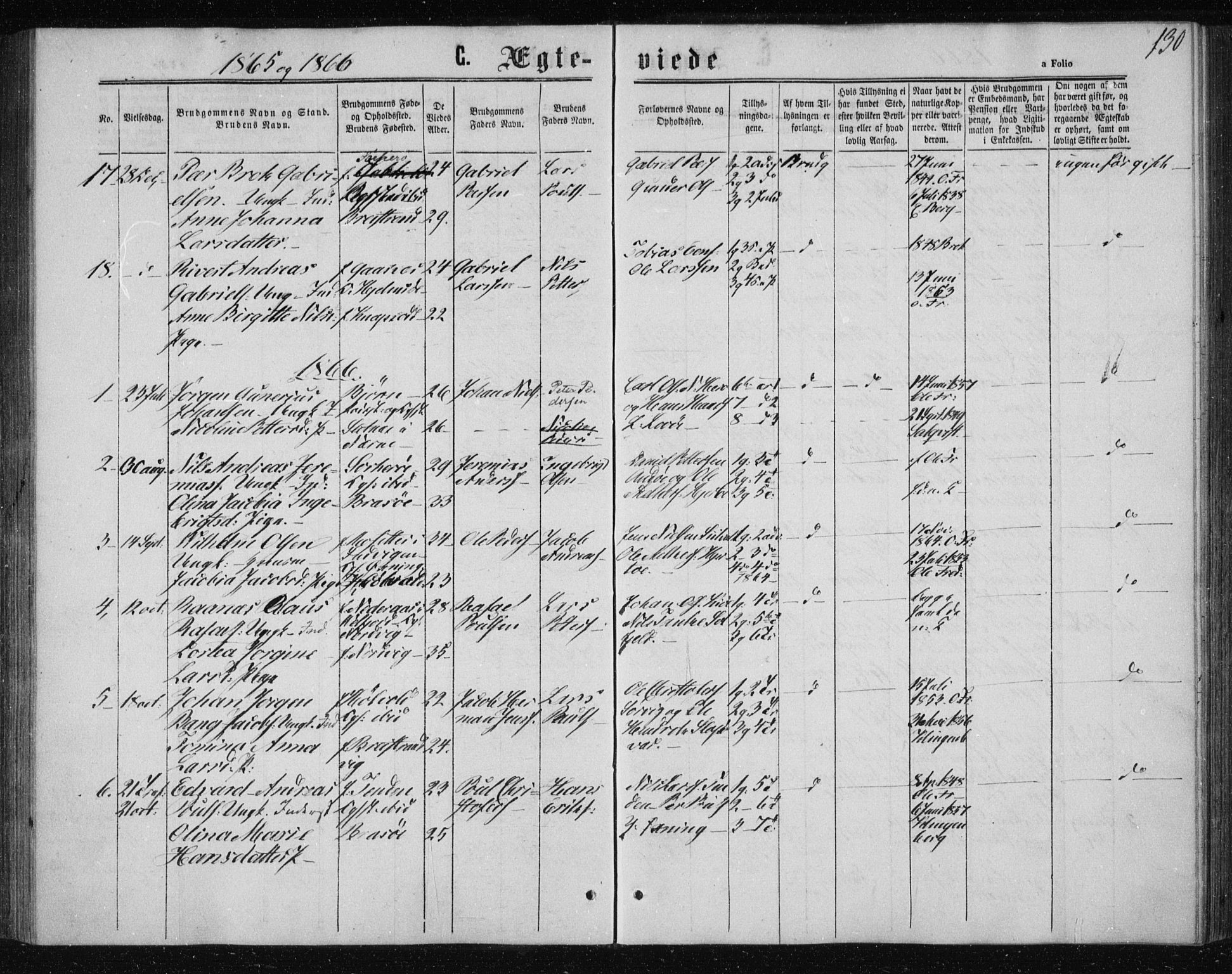 Ministerialprotokoller, klokkerbøker og fødselsregistre - Nordland, AV/SAT-A-1459/834/L0505: Parish register (official) no. 834A03, 1862-1871, p. 130