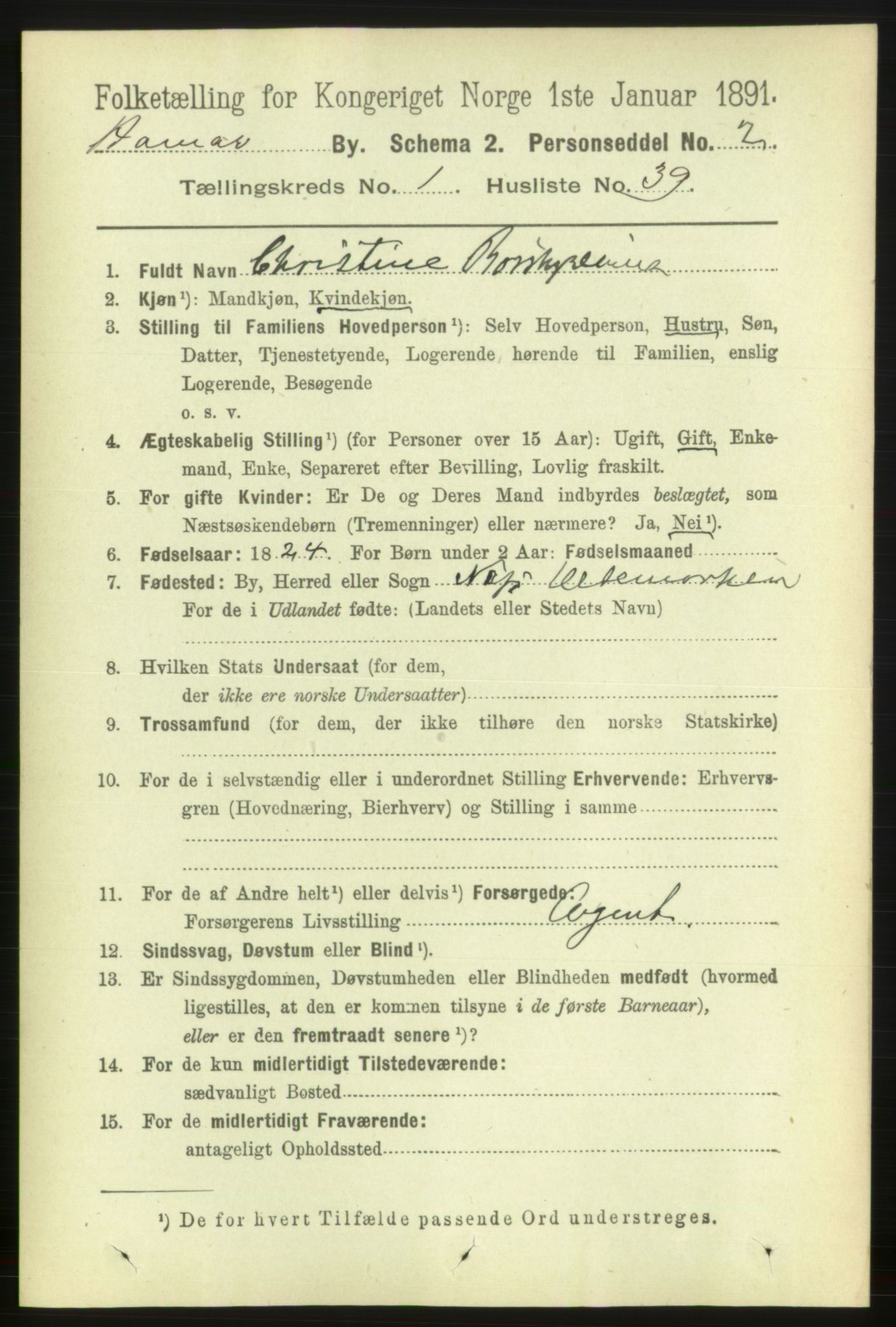 RA, 1891 census for 0401 Hamar, 1891, p. 554