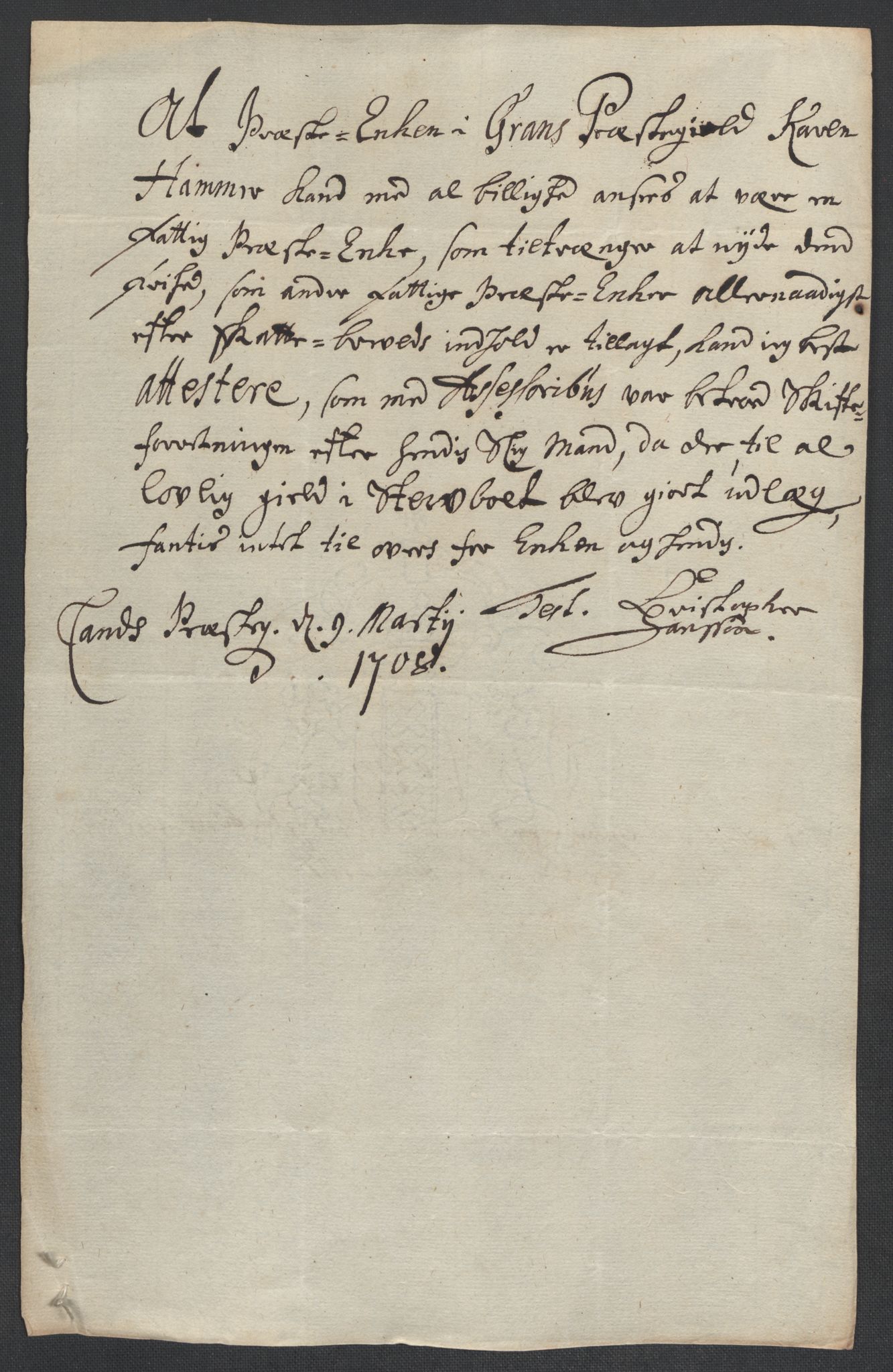 Rentekammeret inntil 1814, Reviderte regnskaper, Fogderegnskap, RA/EA-4092/R18/L1305: Fogderegnskap Hadeland, Toten og Valdres, 1707-1708, p. 321