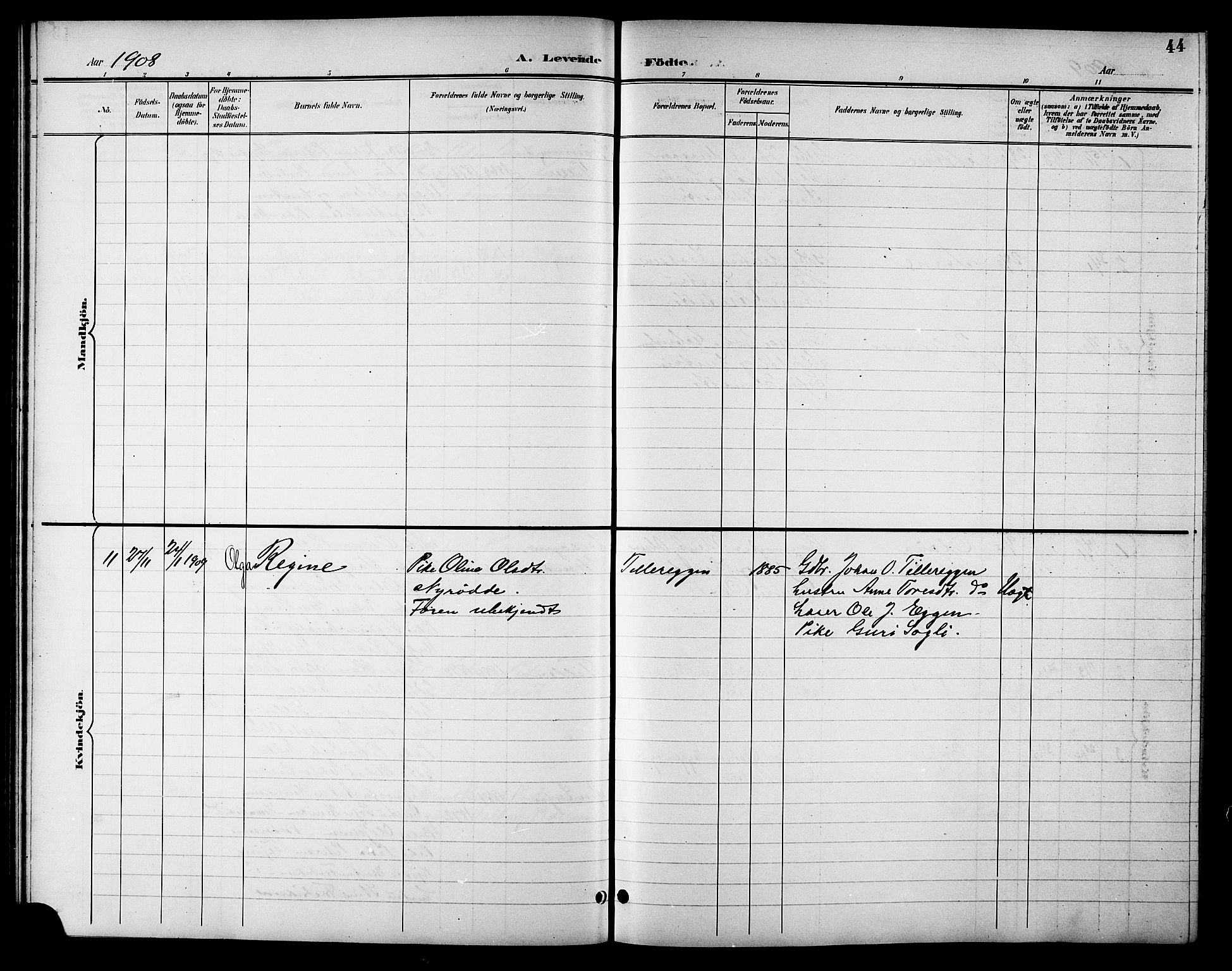 Ministerialprotokoller, klokkerbøker og fødselsregistre - Sør-Trøndelag, SAT/A-1456/621/L0460: Parish register (copy) no. 621C03, 1896-1914, p. 44