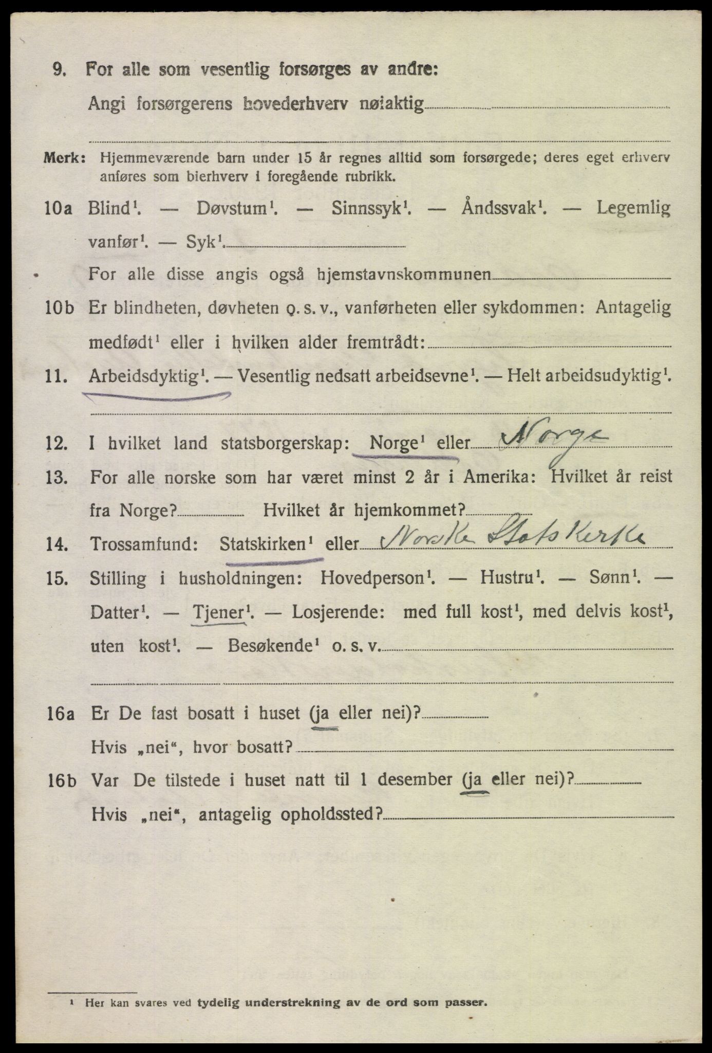 SAK, 1920 census for Oddernes, 1920, p. 6048