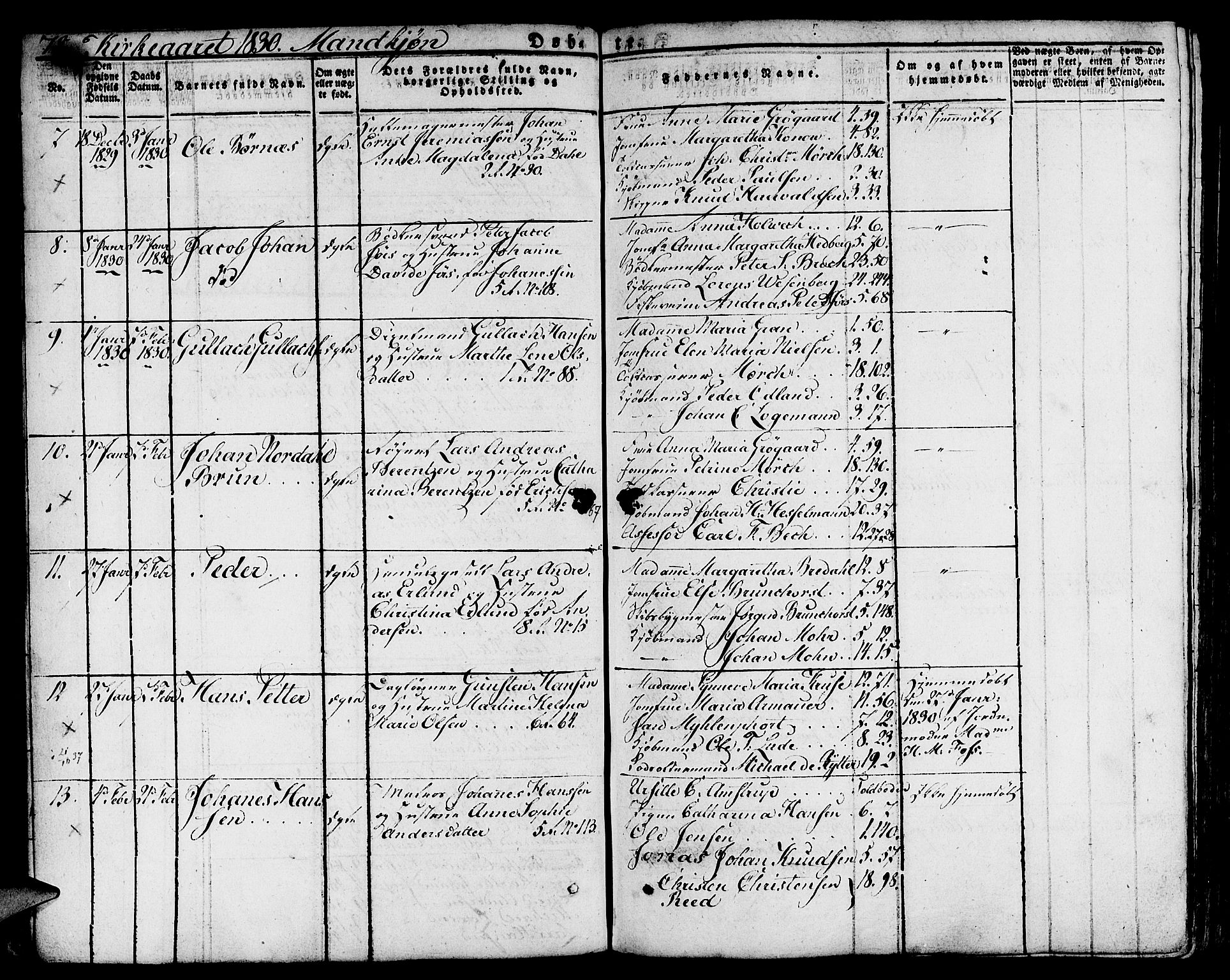 Nykirken Sokneprestembete, SAB/A-77101/H/Hab: Parish register (copy) no. A 5I, 1821-1841, p. 78