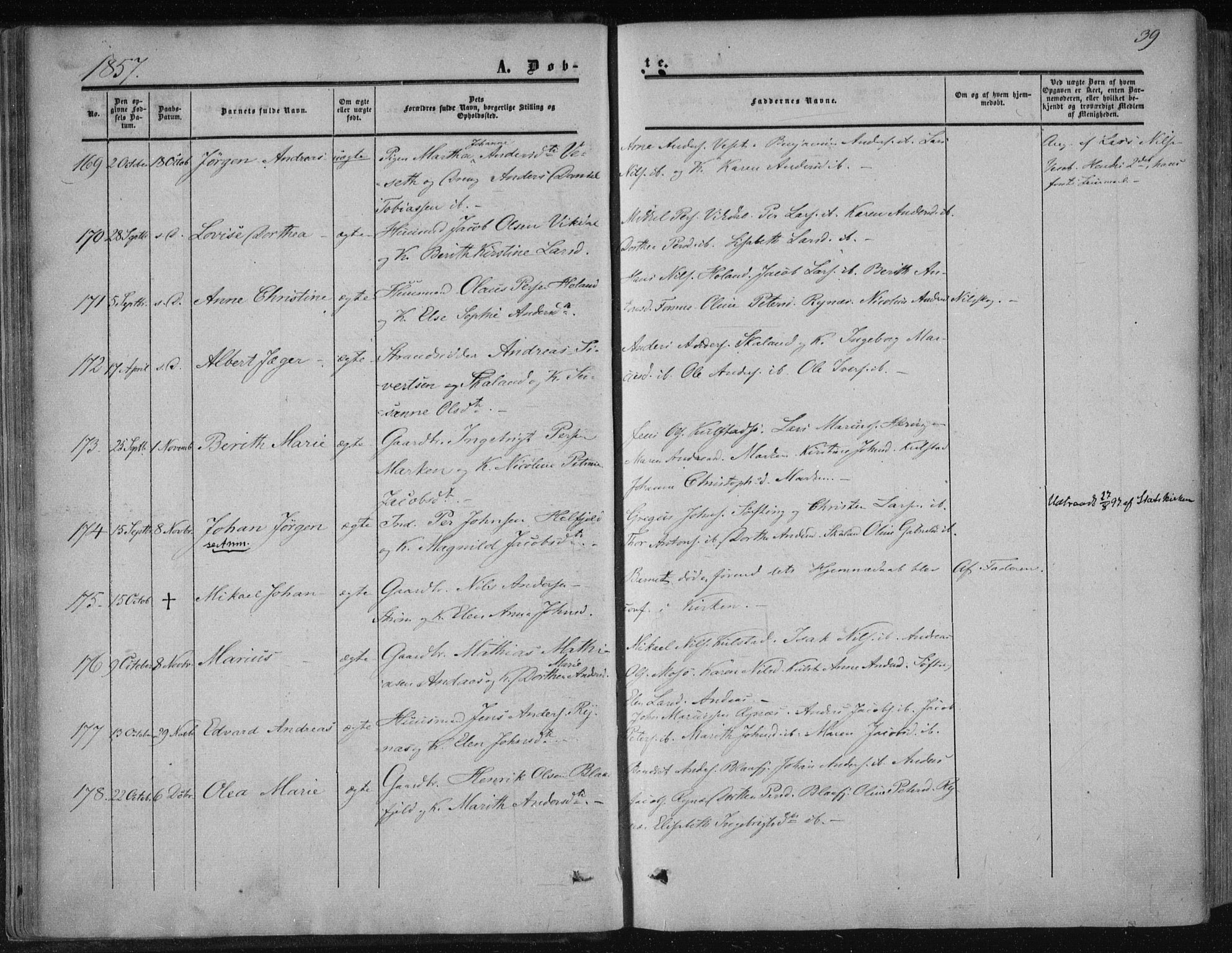Ministerialprotokoller, klokkerbøker og fødselsregistre - Nordland, AV/SAT-A-1459/820/L0293: Parish register (official) no. 820A14, 1855-1865, p. 39