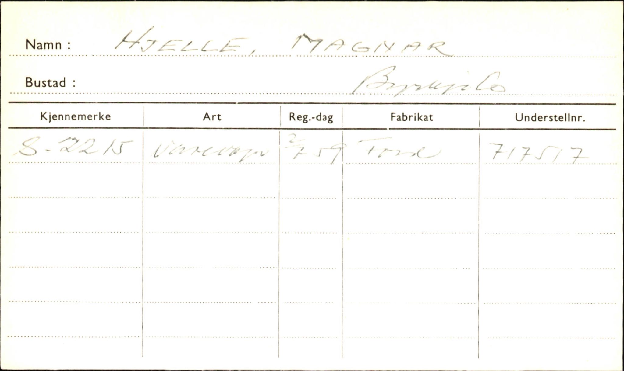 Statens vegvesen, Sogn og Fjordane vegkontor, SAB/A-5301/4/F/L0001A: Eigarregister Fjordane til 1.6.1961, 1930-1961, p. 469