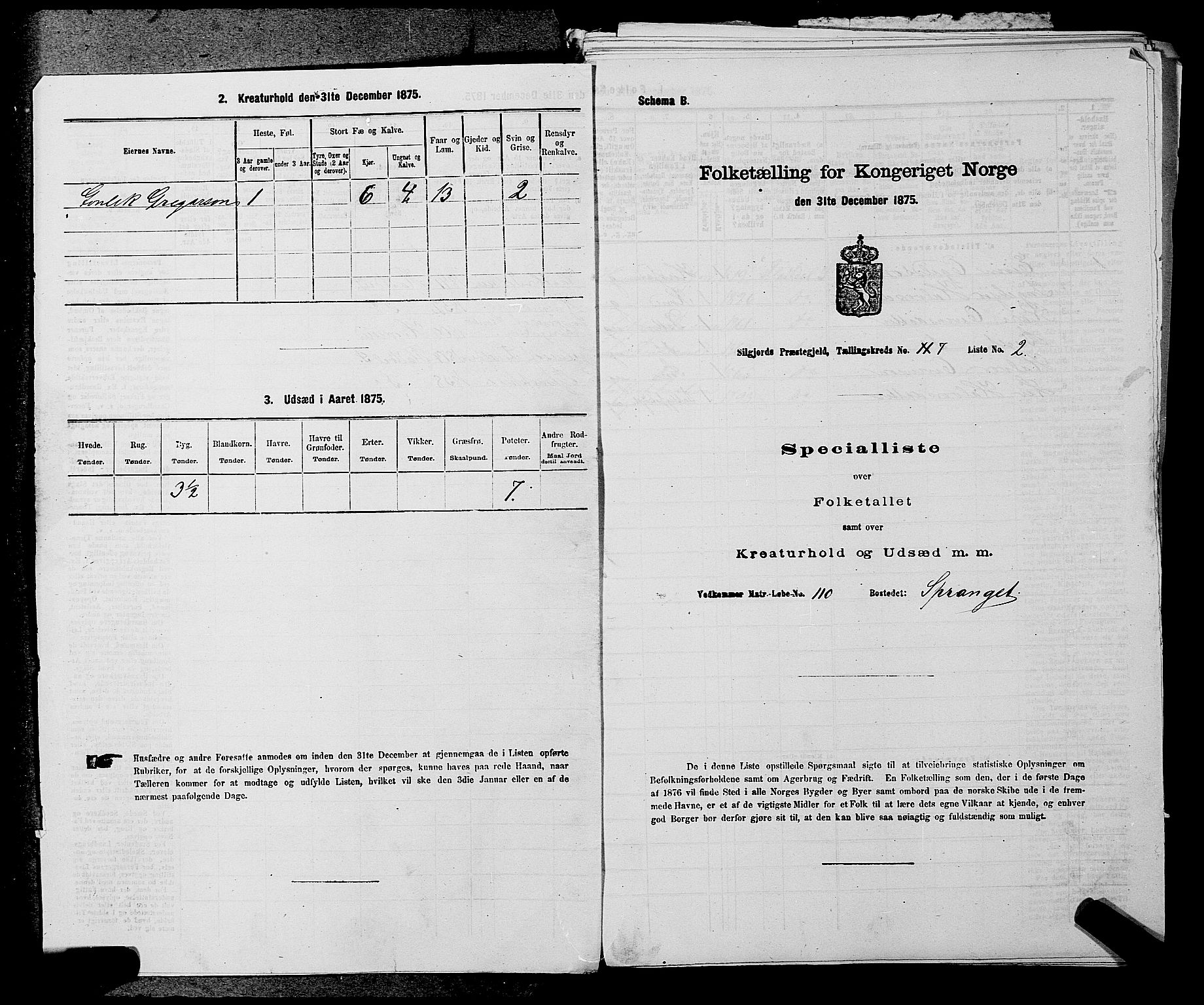 SAKO, 1875 census for 0828P Seljord, 1875, p. 819