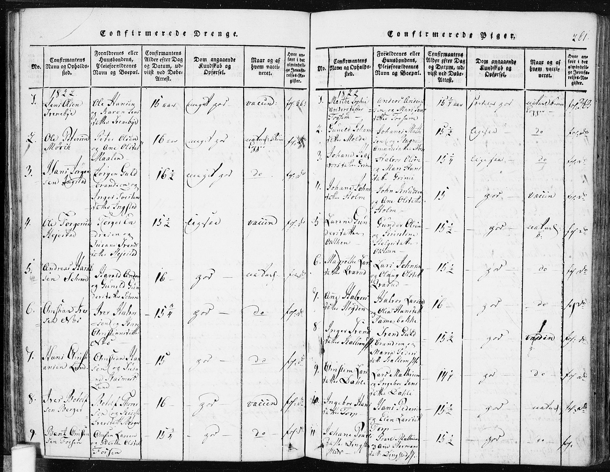 Spydeberg prestekontor Kirkebøker, AV/SAO-A-10924/F/Fa/L0004: Parish register (official) no. I 4, 1814-1841, p. 261