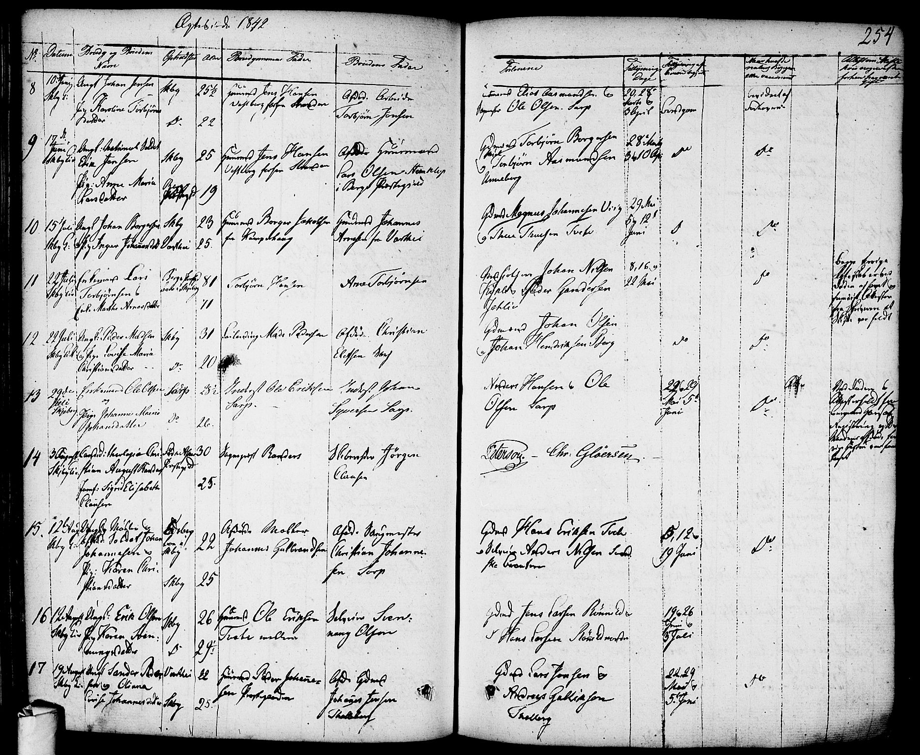 Skjeberg prestekontor Kirkebøker, SAO/A-10923/F/Fa/L0005: Parish register (official) no. I 5, 1830-1845, p. 254