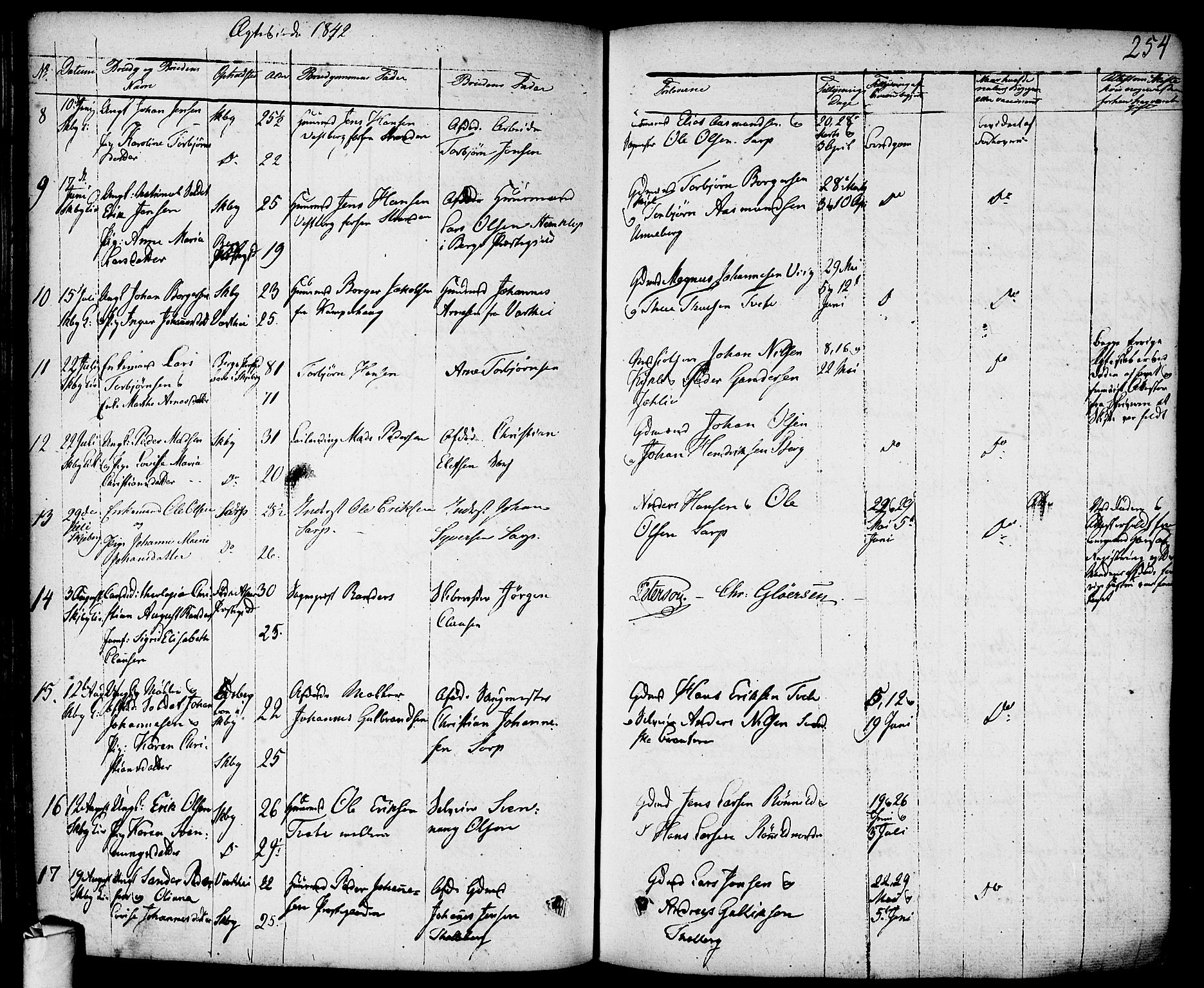 Skjeberg prestekontor Kirkebøker, AV/SAO-A-10923/F/Fa/L0005: Parish register (official) no. I 5, 1830-1845, p. 254