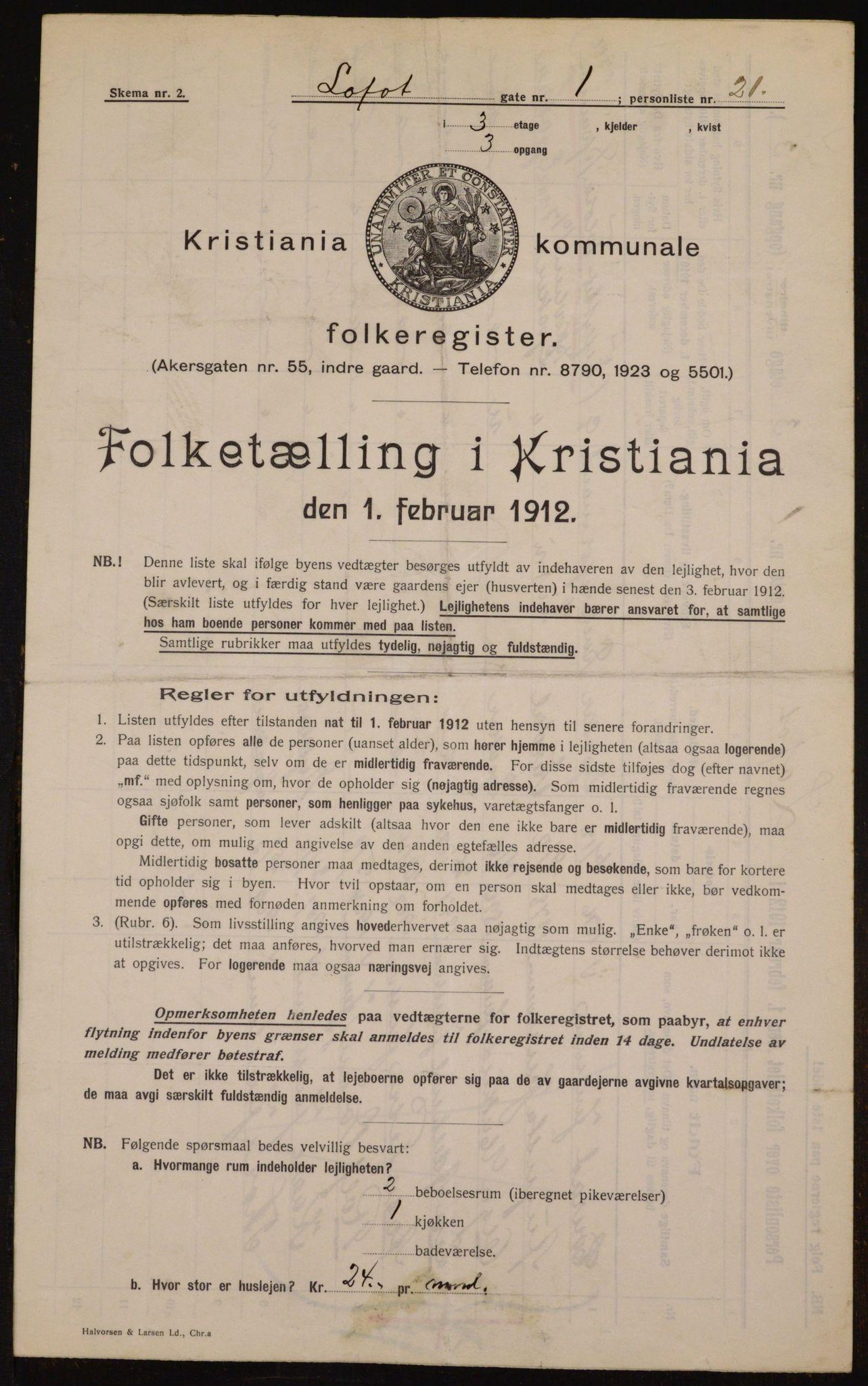 OBA, Municipal Census 1912 for Kristiania, 1912, p. 58753