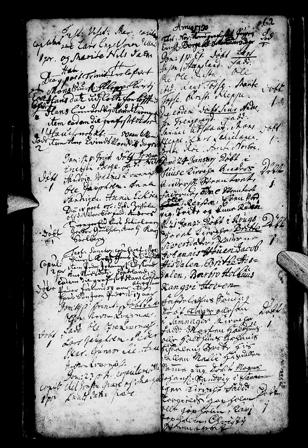 Os sokneprestembete, SAB/A-99929: Parish register (official) no. A 4, 1669-1760, p. 62