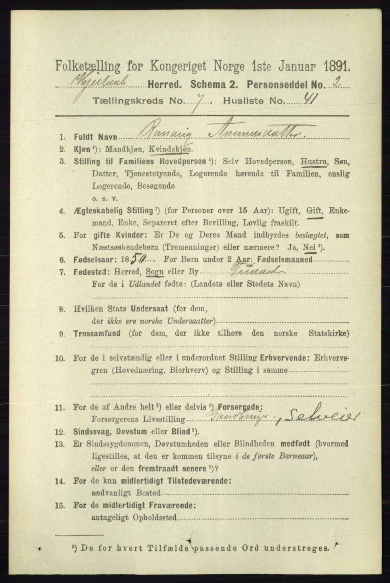 RA, 1891 census for 0827 Hjartdal, 1891, p. 2759