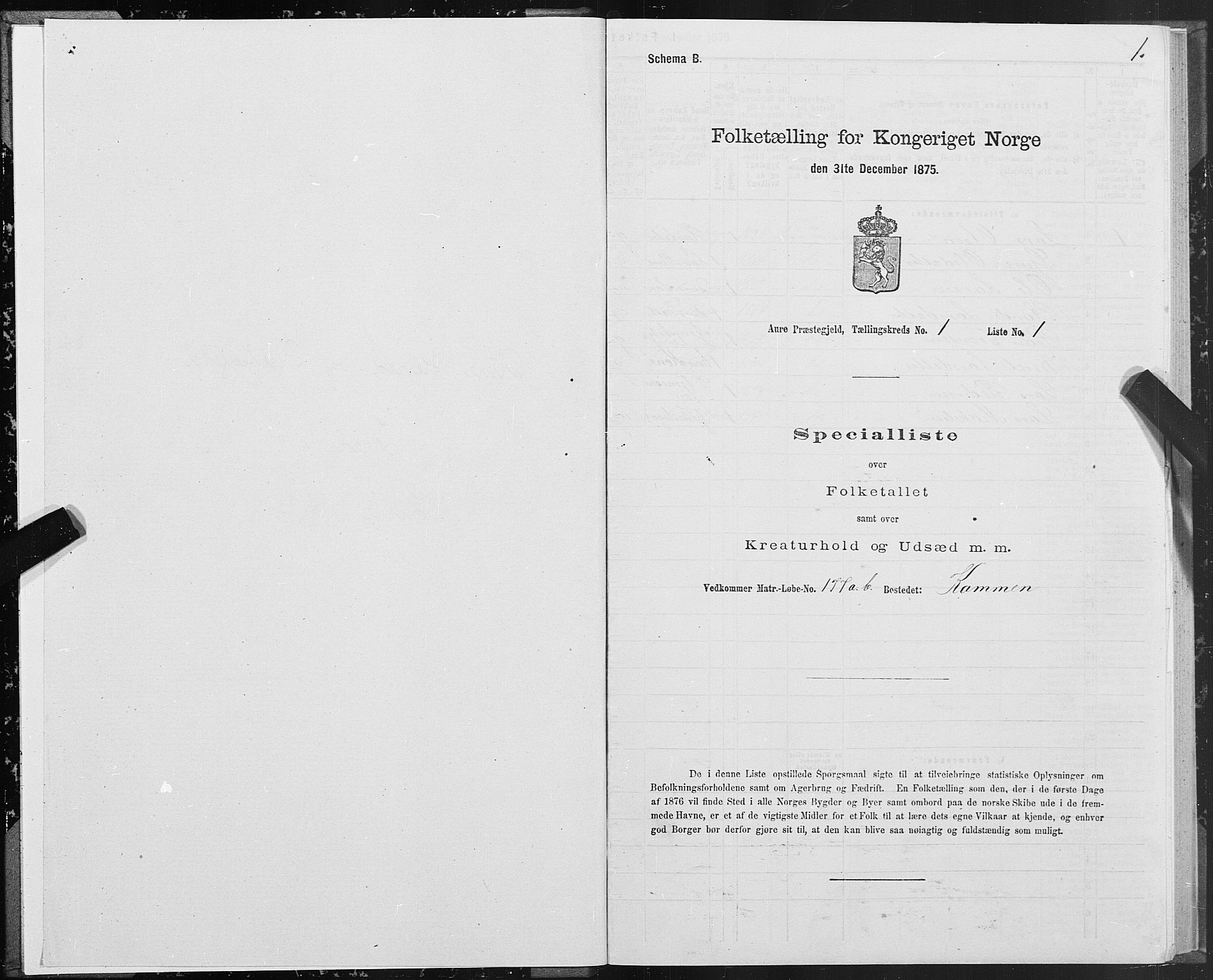 SAT, 1875 census for 1569P Aure, 1875, p. 1001