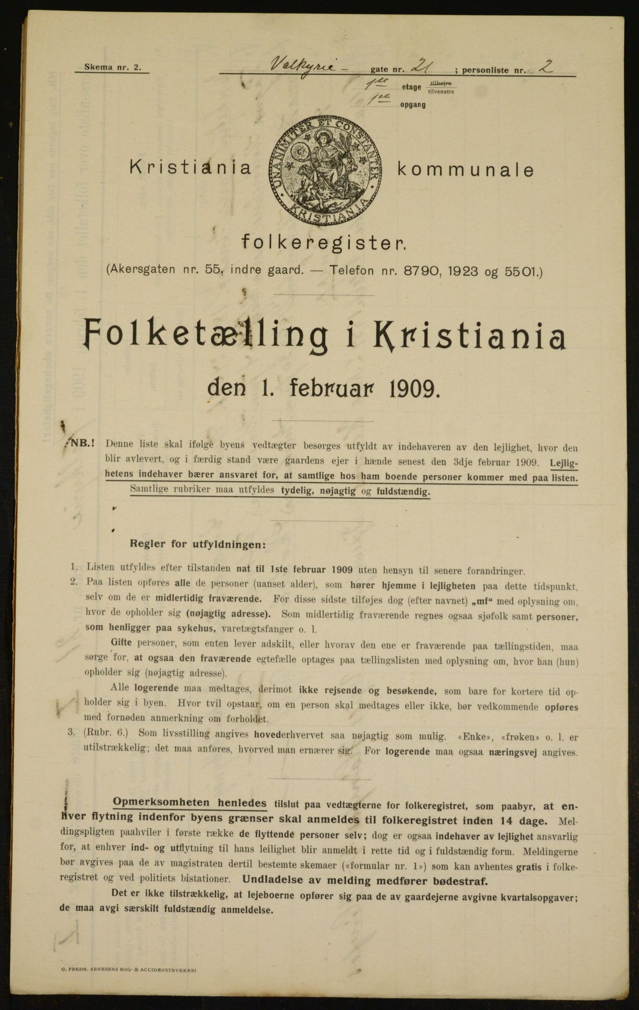 OBA, Municipal Census 1909 for Kristiania, 1909, p. 110538