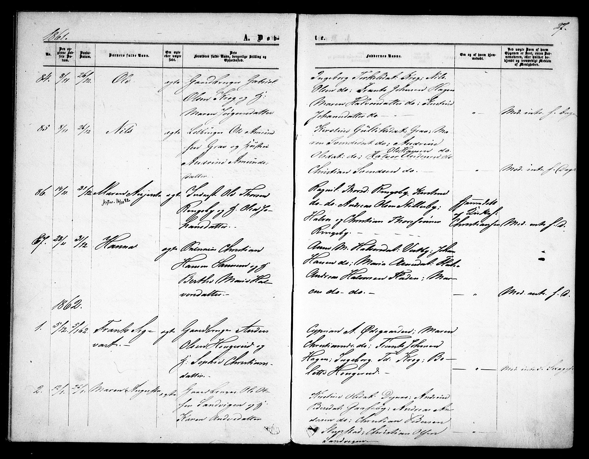 Rødenes prestekontor Kirkebøker, SAO/A-2005/F/Fa/L0007: Parish register (official) no. I 7, 1860-1869, p. 27