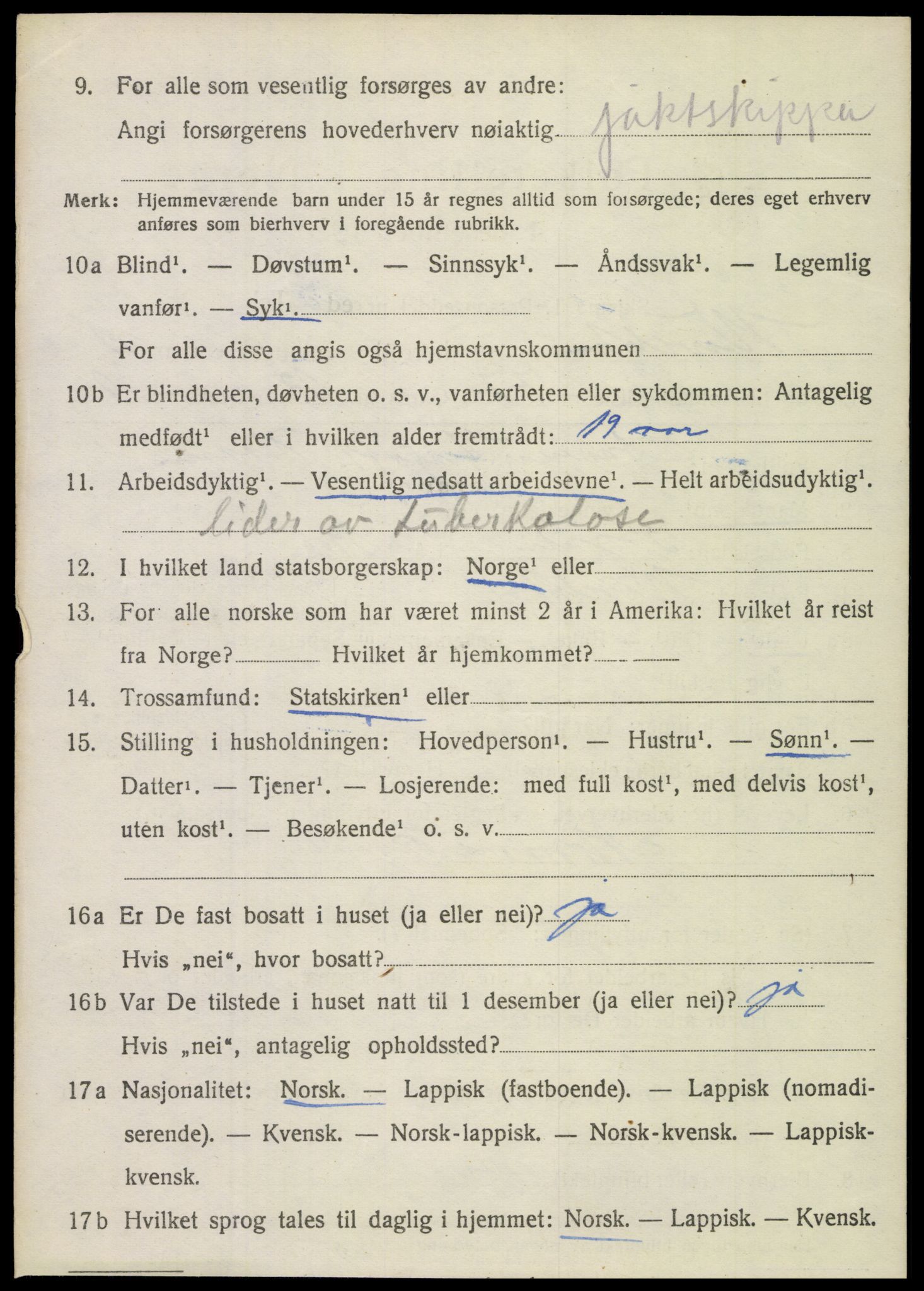 SAT, 1920 census for Vevelstad, 1920, p. 1399