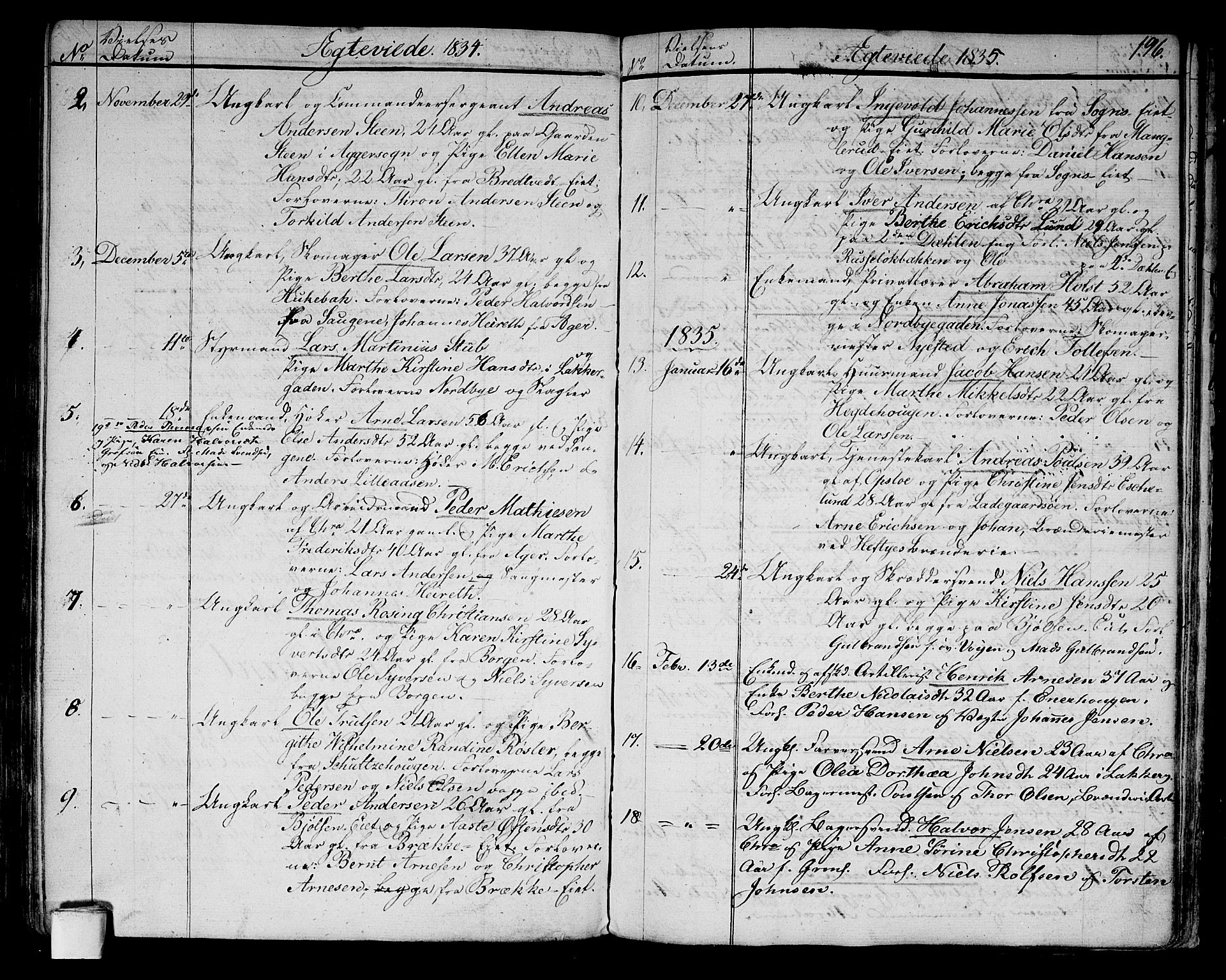 Aker prestekontor kirkebøker, AV/SAO-A-10861/G/L0006: Parish register (copy) no. 6, 1830-1838, p. 196