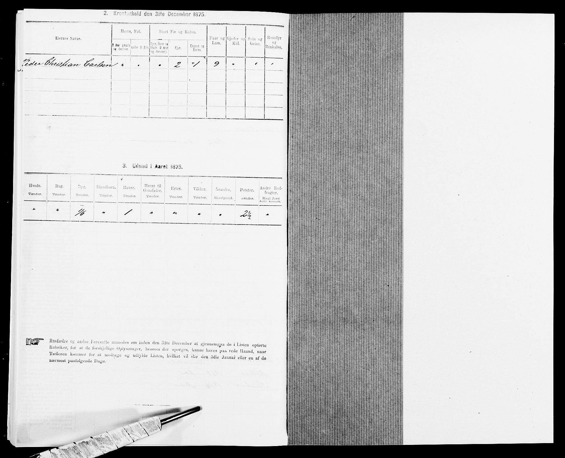 SAK, 1875 census for 1037P Kvinesdal, 1875, p. 1088