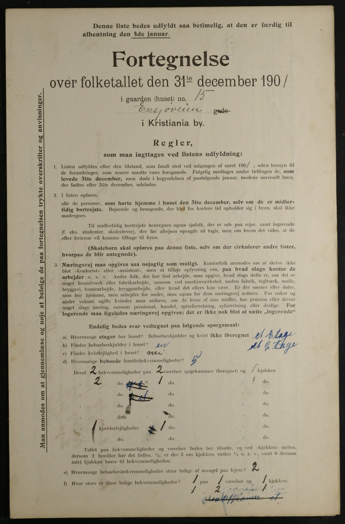 OBA, Municipal Census 1901 for Kristiania, 1901, p. 3548