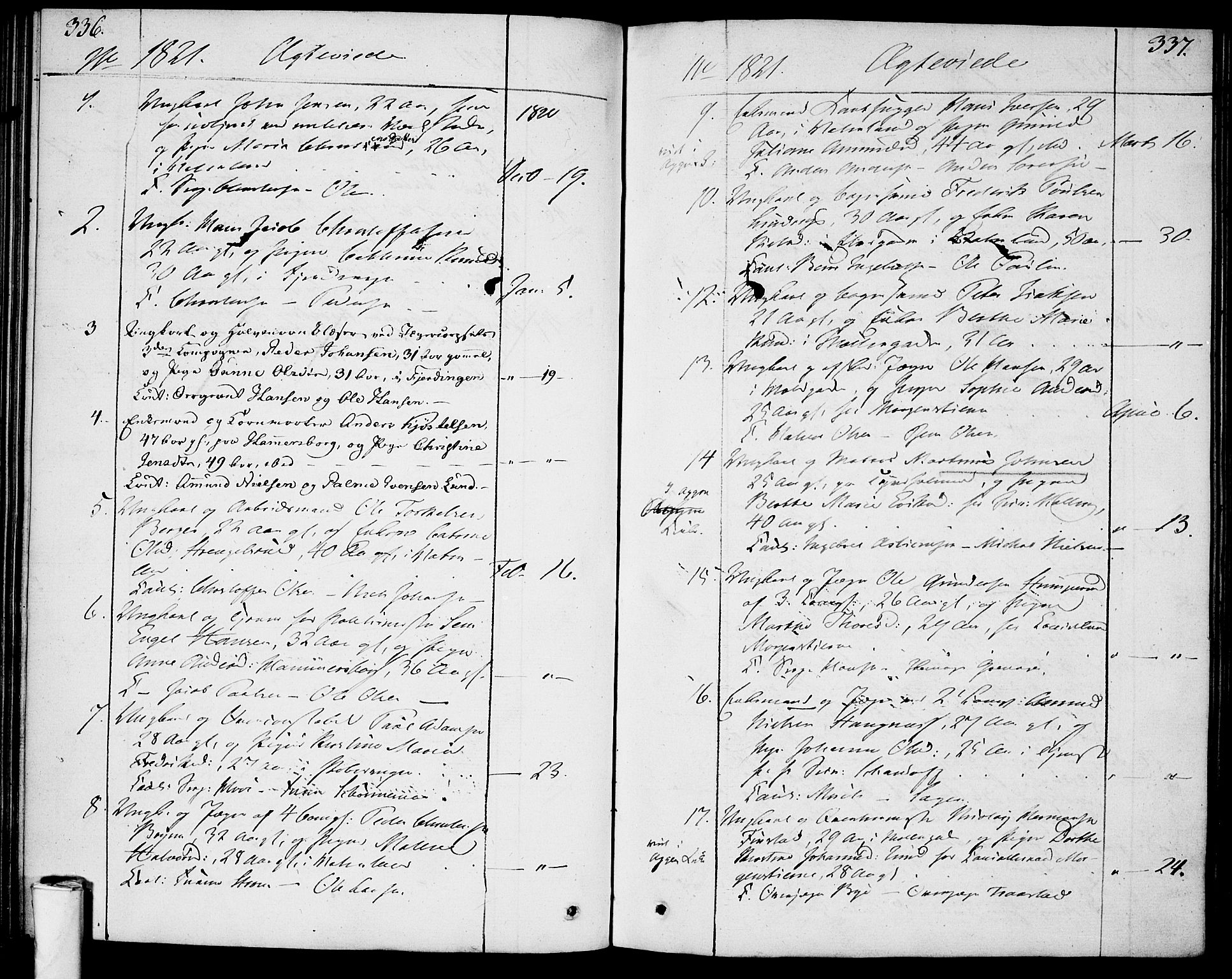 Garnisonsmenigheten Kirkebøker, AV/SAO-A-10846/F/Fa/L0004: Parish register (official) no. 4, 1820-1828, p. 336-337