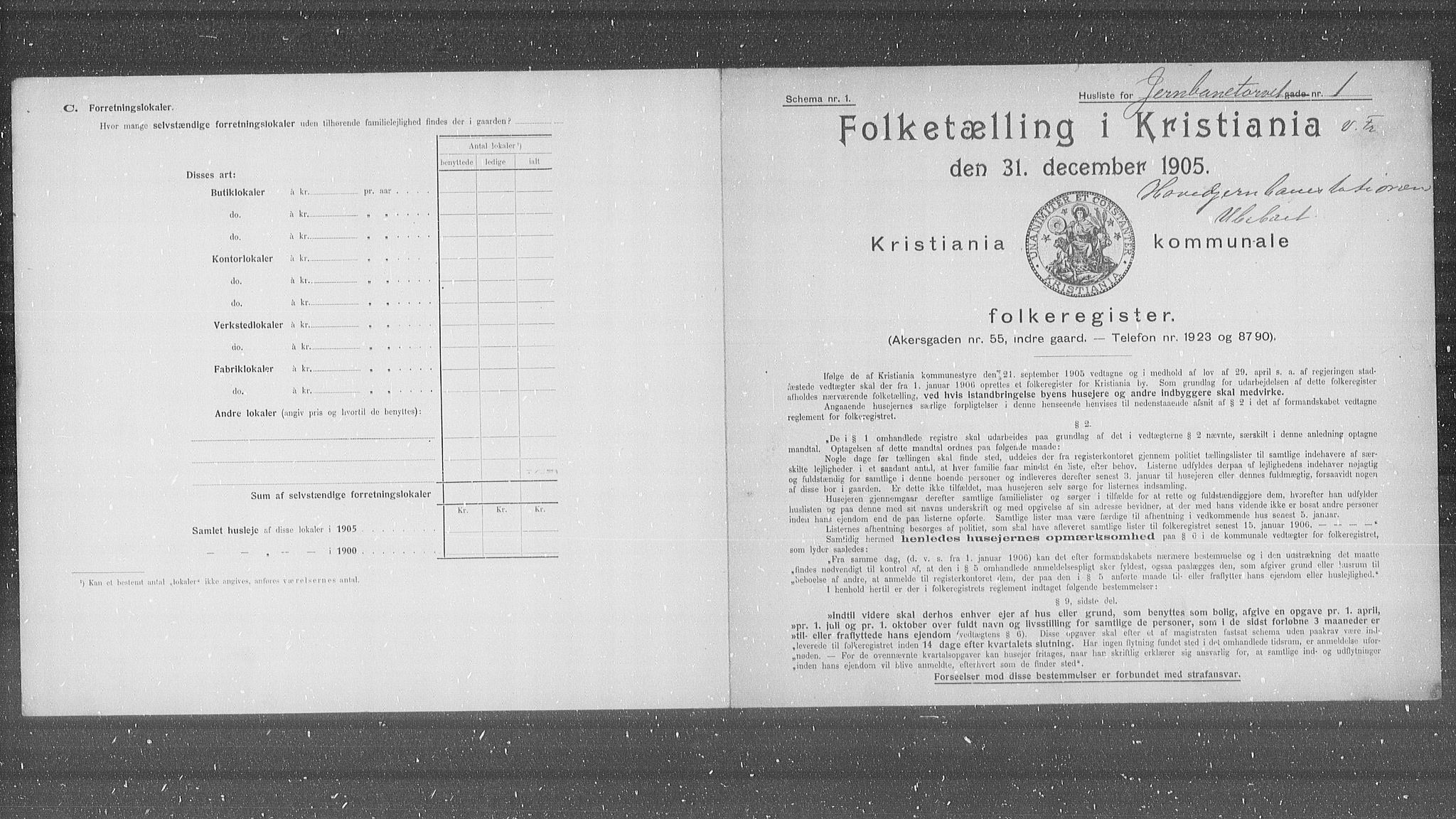OBA, Municipal Census 1905 for Kristiania, 1905, p. 24589