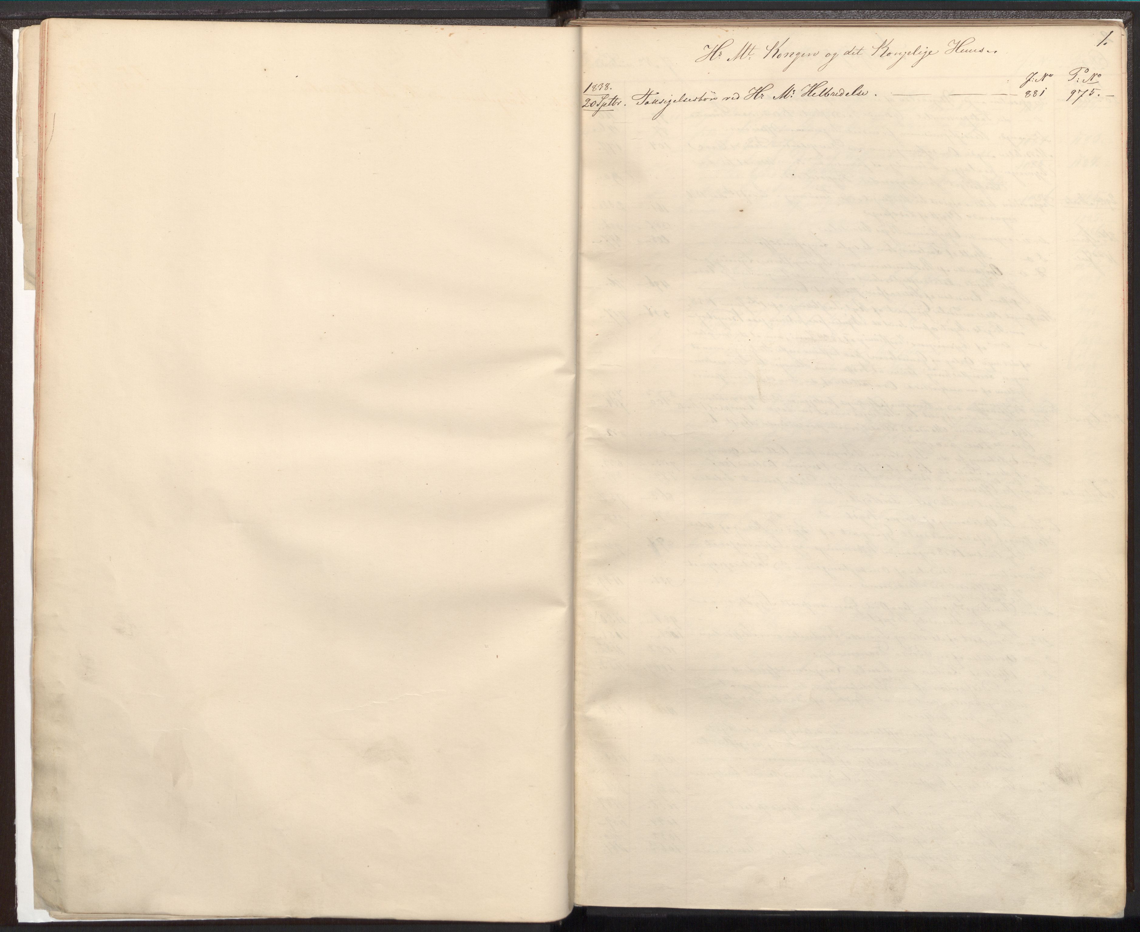 Statsrådsavdelingen i Stockholm, AV/RA-S-1003/C/Ca/L0007: Det norske Statsraads Journal- og Hovedprotokollregister, 1838-1841, p. 1