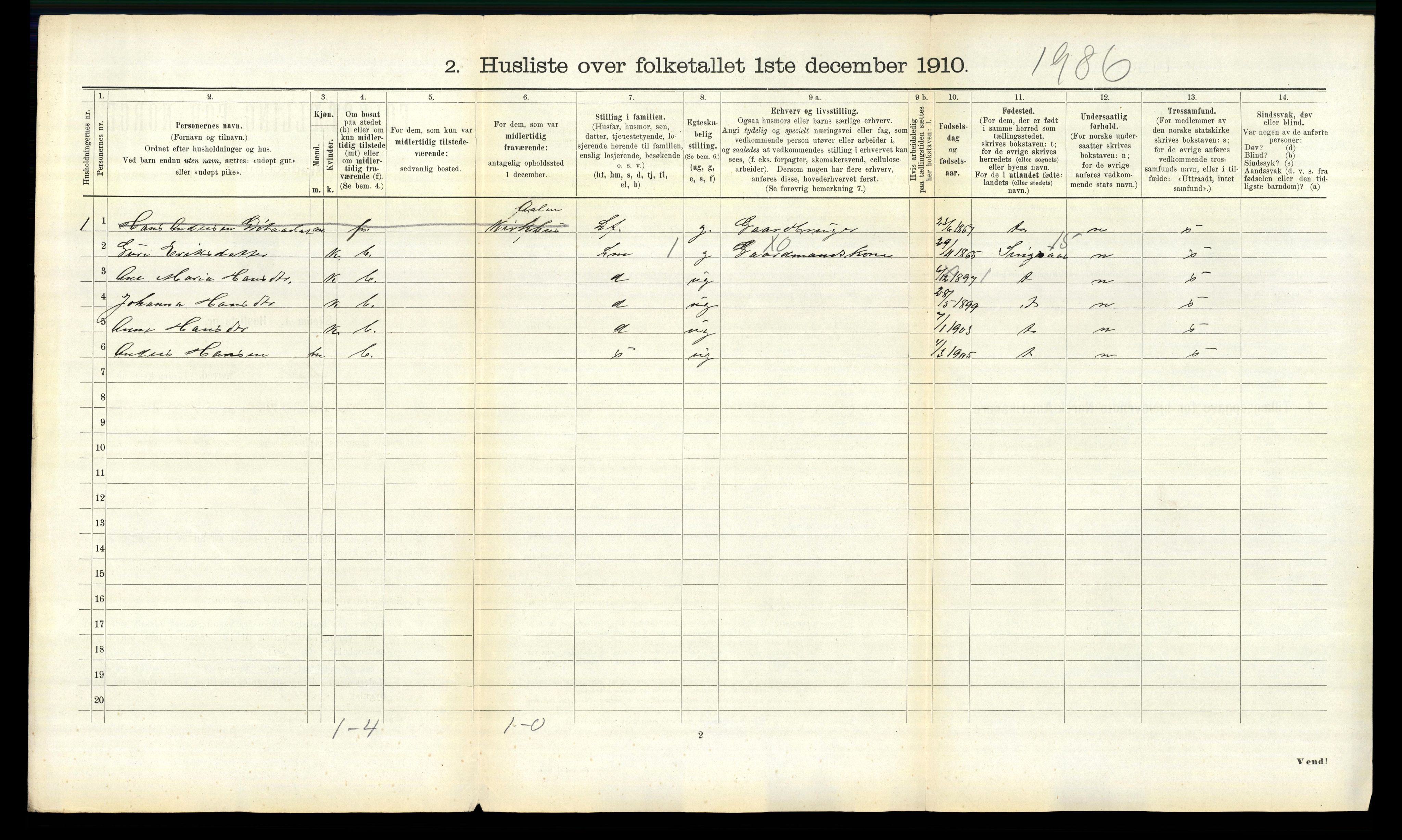 RA, 1910 census for Ålen, 1910, p. 718