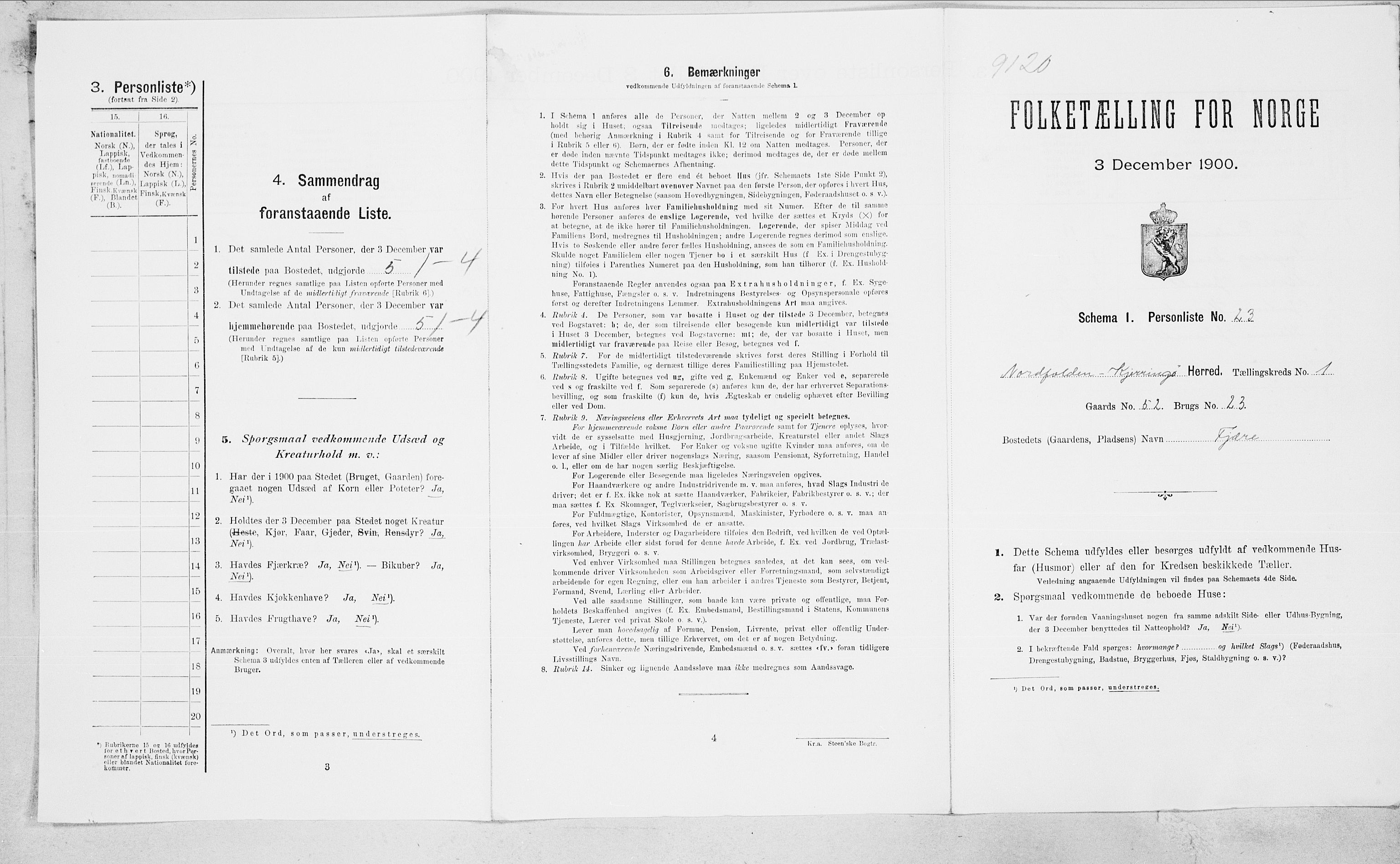 SAT, 1900 census for Nordfold-Kjerringøy, 1900, p. 62