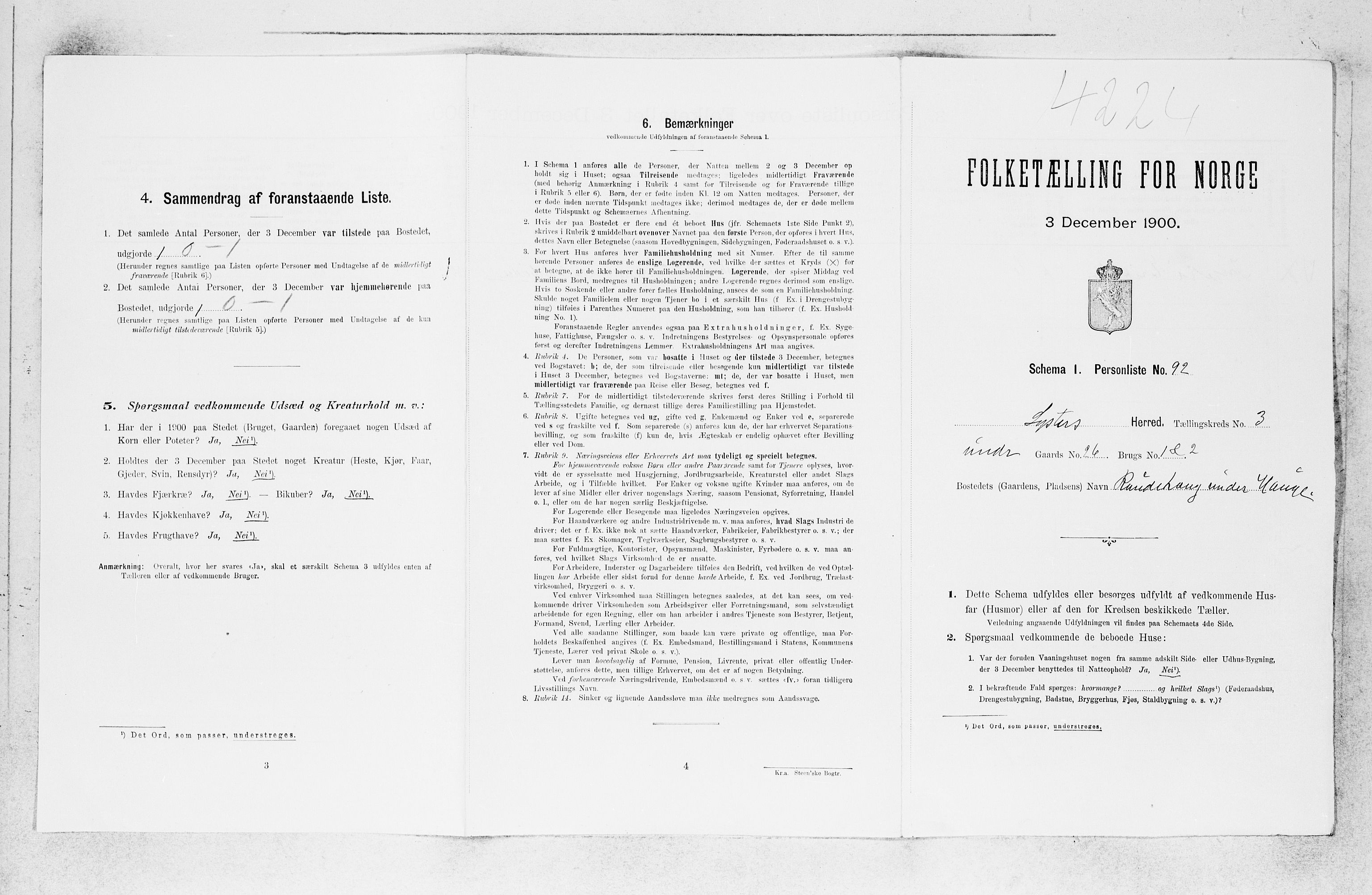 SAB, 1900 census for Luster, 1900, p. 449