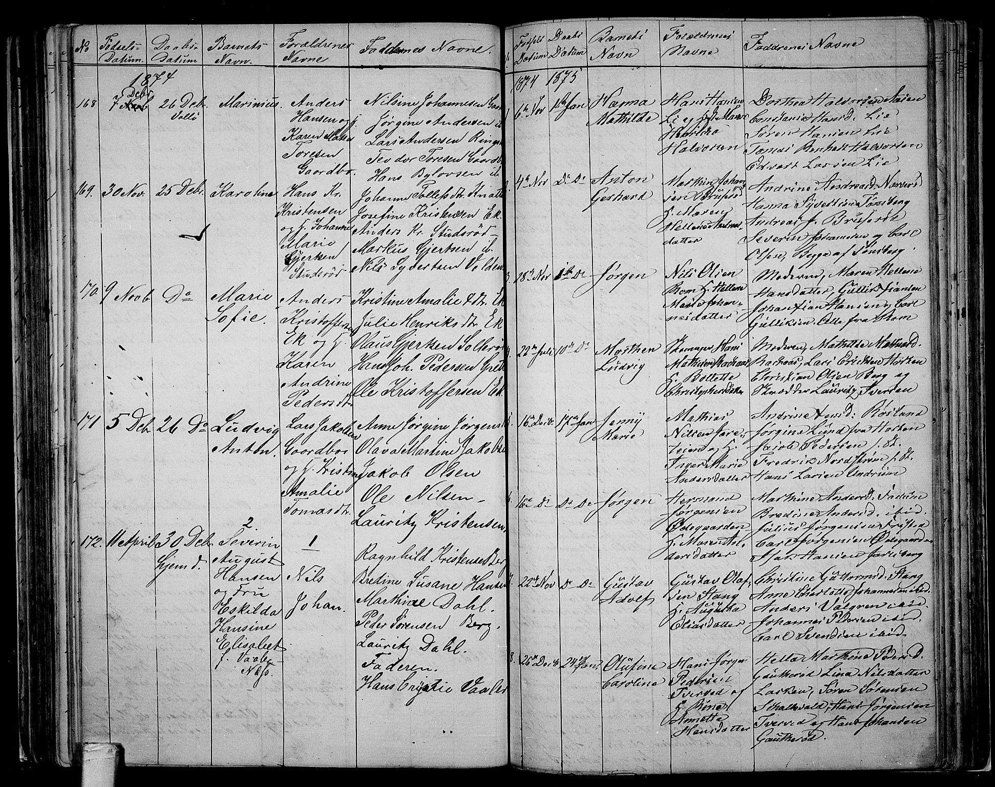 Sem kirkebøker, AV/SAKO-A-5/G/Ga/L0004: Parish register (copy) no. I 4, 1855-1877