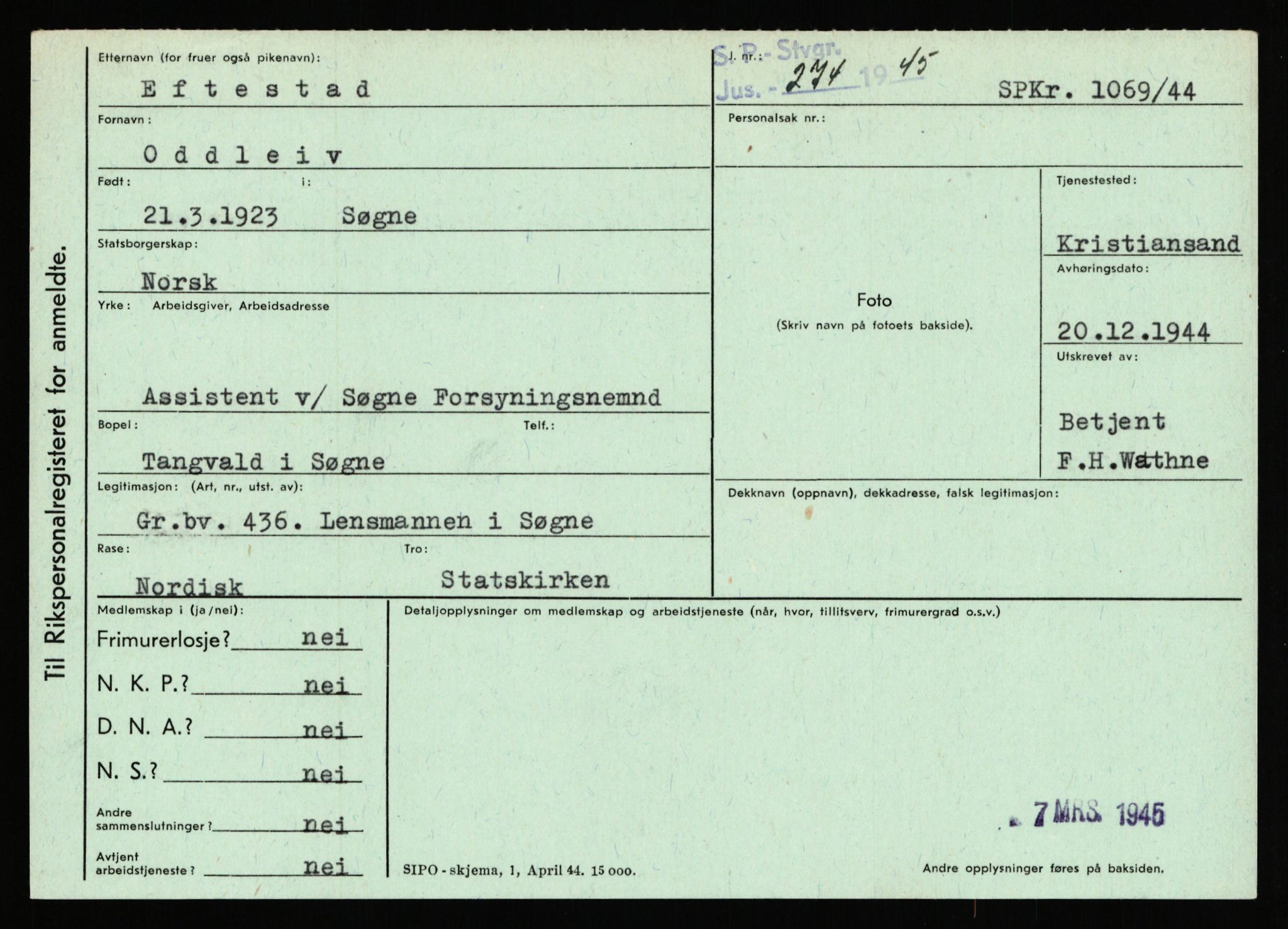 Statspolitiet - Hovedkontoret / Osloavdelingen, AV/RA-S-1329/C/Ca/L0003: Brechan - Eichinger	, 1943-1945, p. 4784