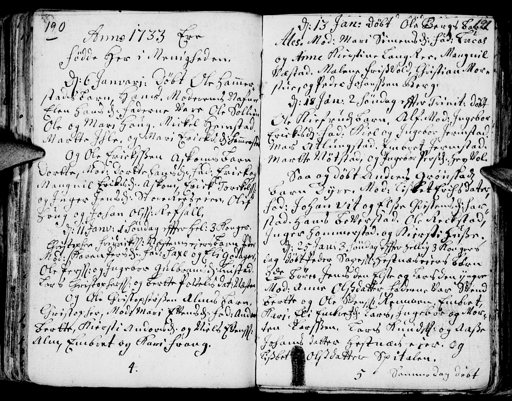 Stange prestekontor, SAH/PREST-002/K/L0002: Parish register (official) no. 2, 1724-1740, p. 190-191