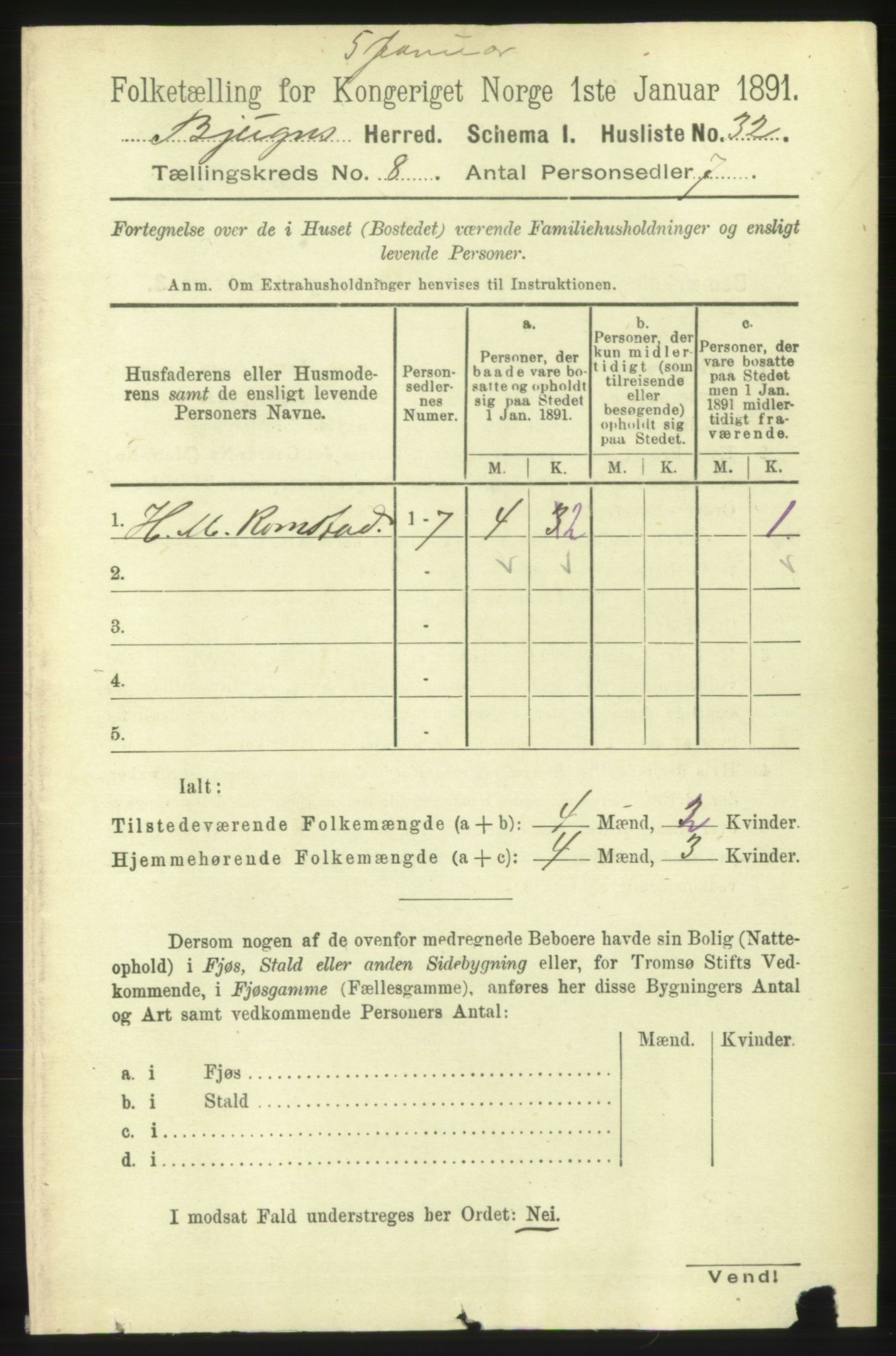 RA, 1891 census for 1627 Bjugn, 1891, p. 2111