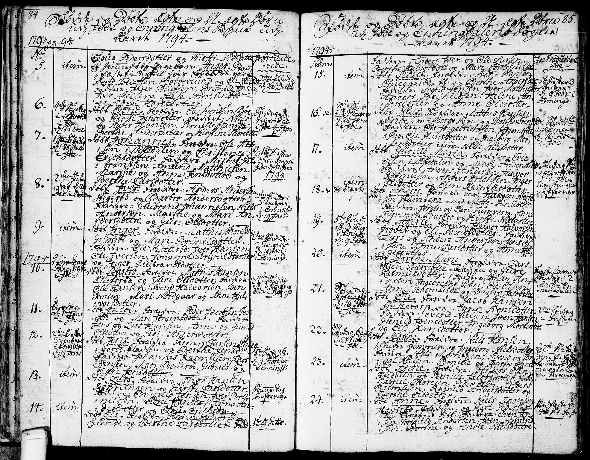 Idd prestekontor Kirkebøker, AV/SAO-A-10911/F/Fc/L0001: Parish register (official) no. III 1, 1770-1814, p. 84-85