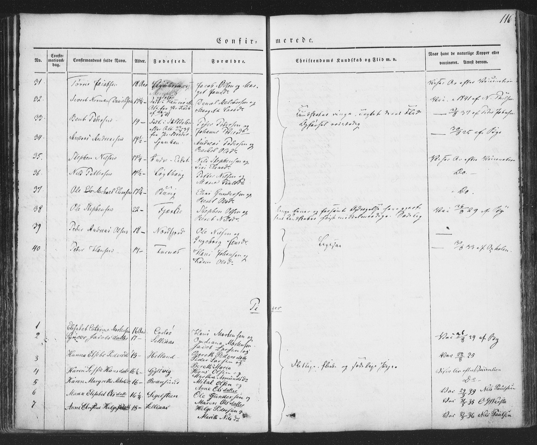 Ministerialprotokoller, klokkerbøker og fødselsregistre - Nordland, AV/SAT-A-1459/853/L0769: Parish register (official) no. 853A08, 1836-1856, p. 116