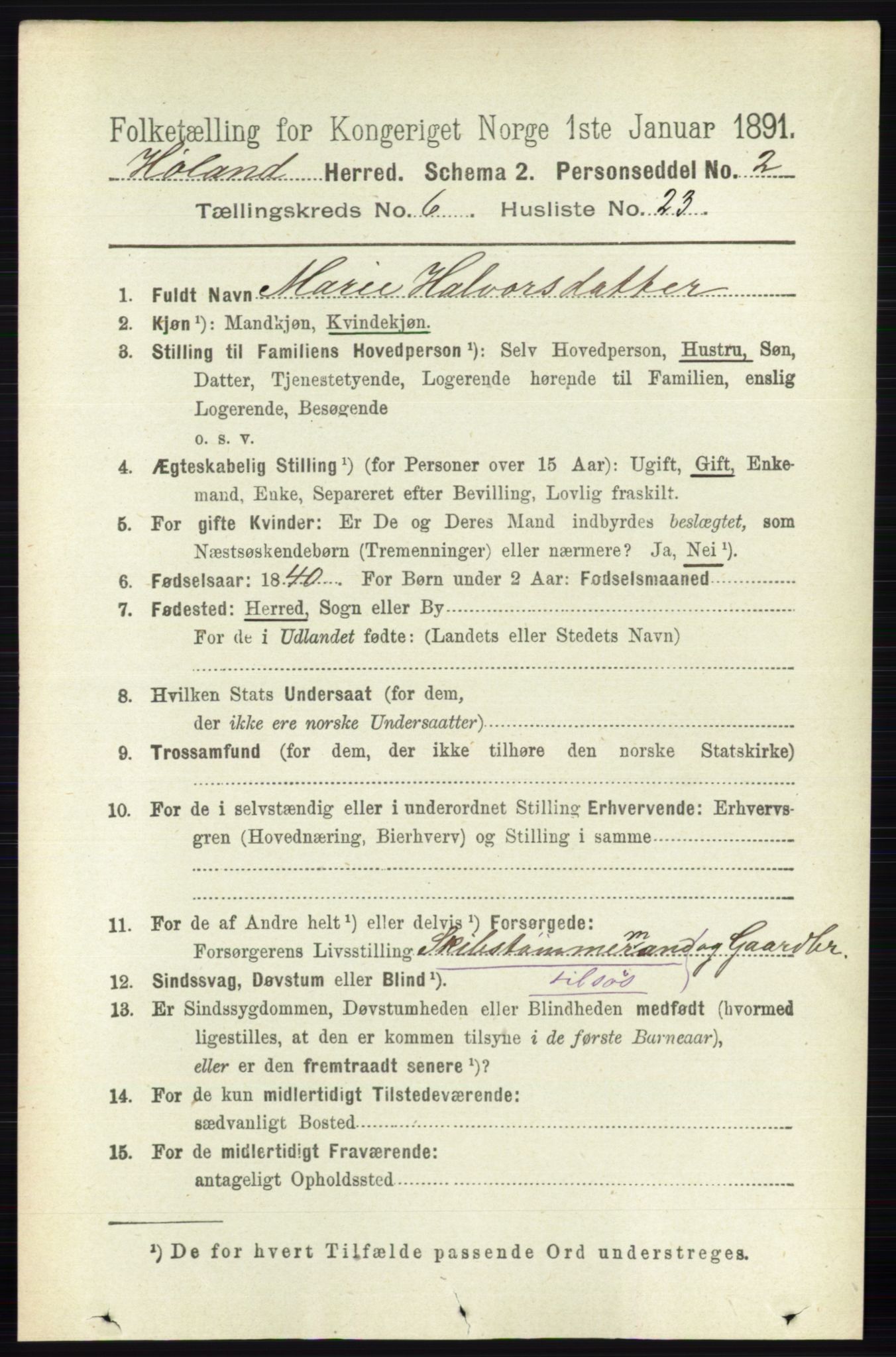 RA, 1891 census for 0221 Høland, 1891, p. 4466