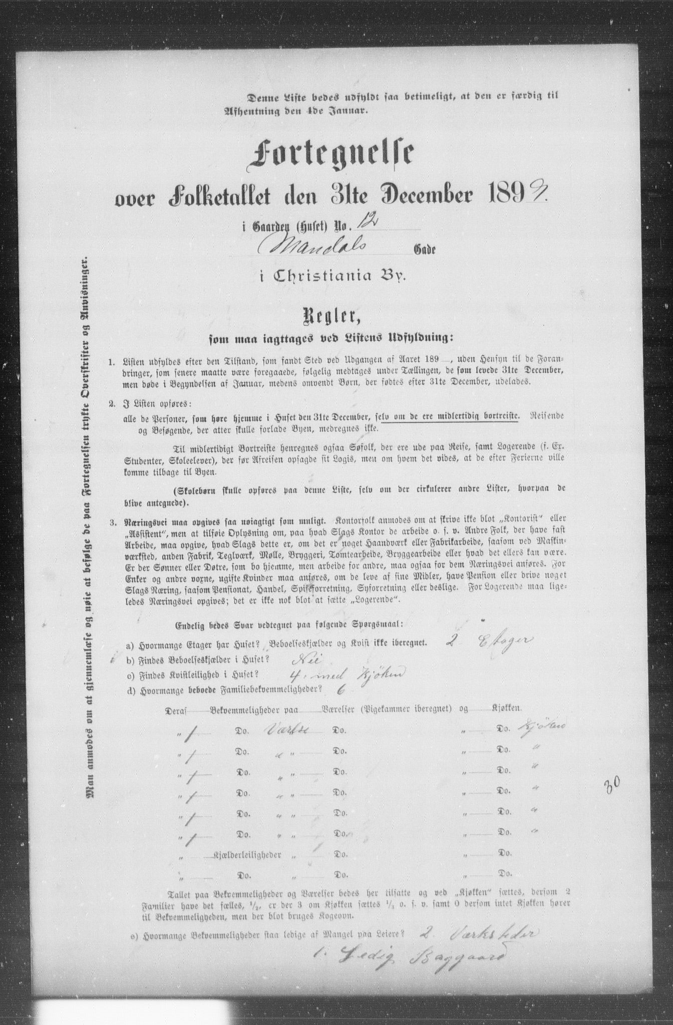 OBA, Municipal Census 1899 for Kristiania, 1899, p. 7899