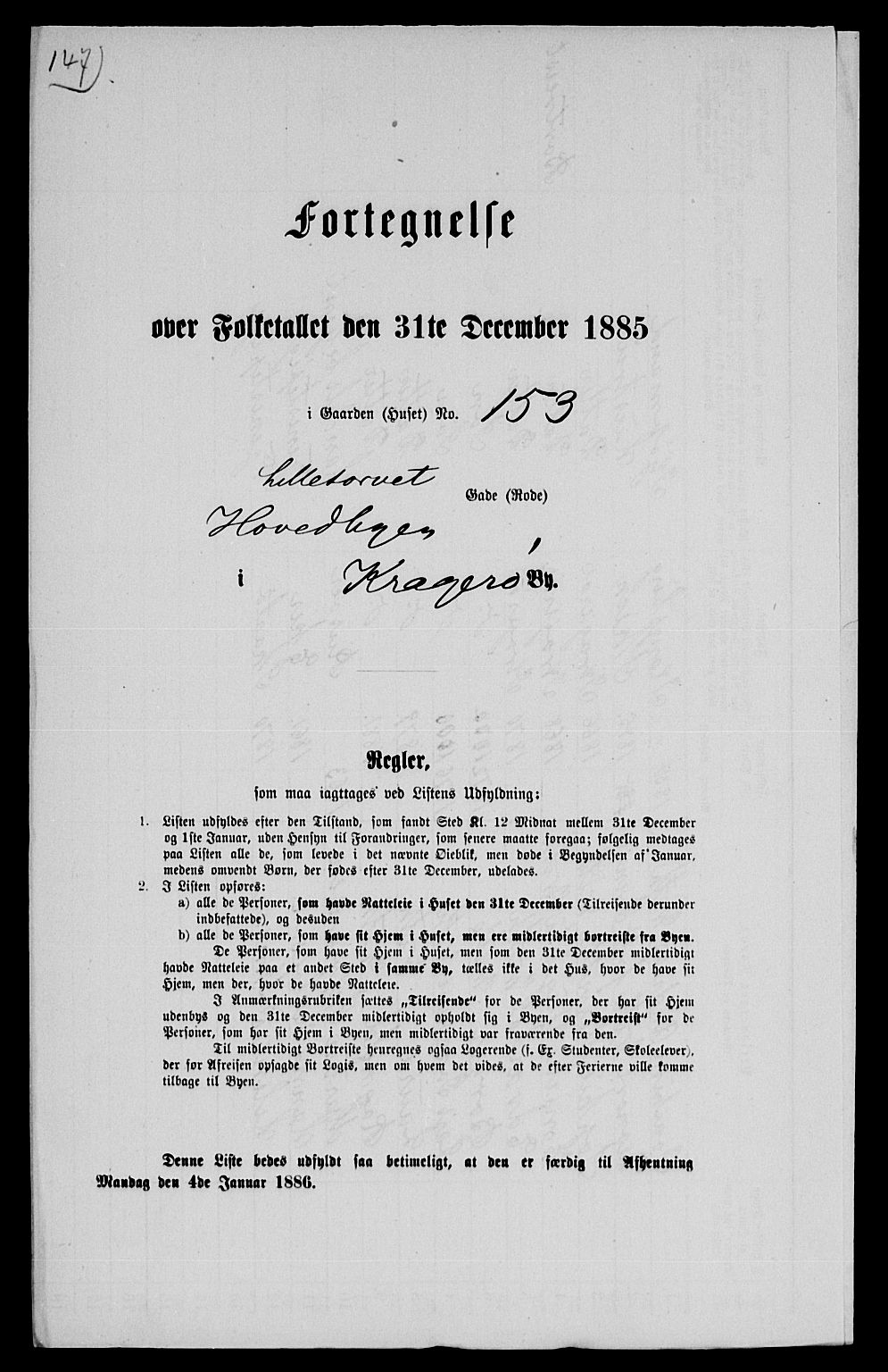 SAKO, 1885 census for 0801 Kragerø, 1885, p. 1326