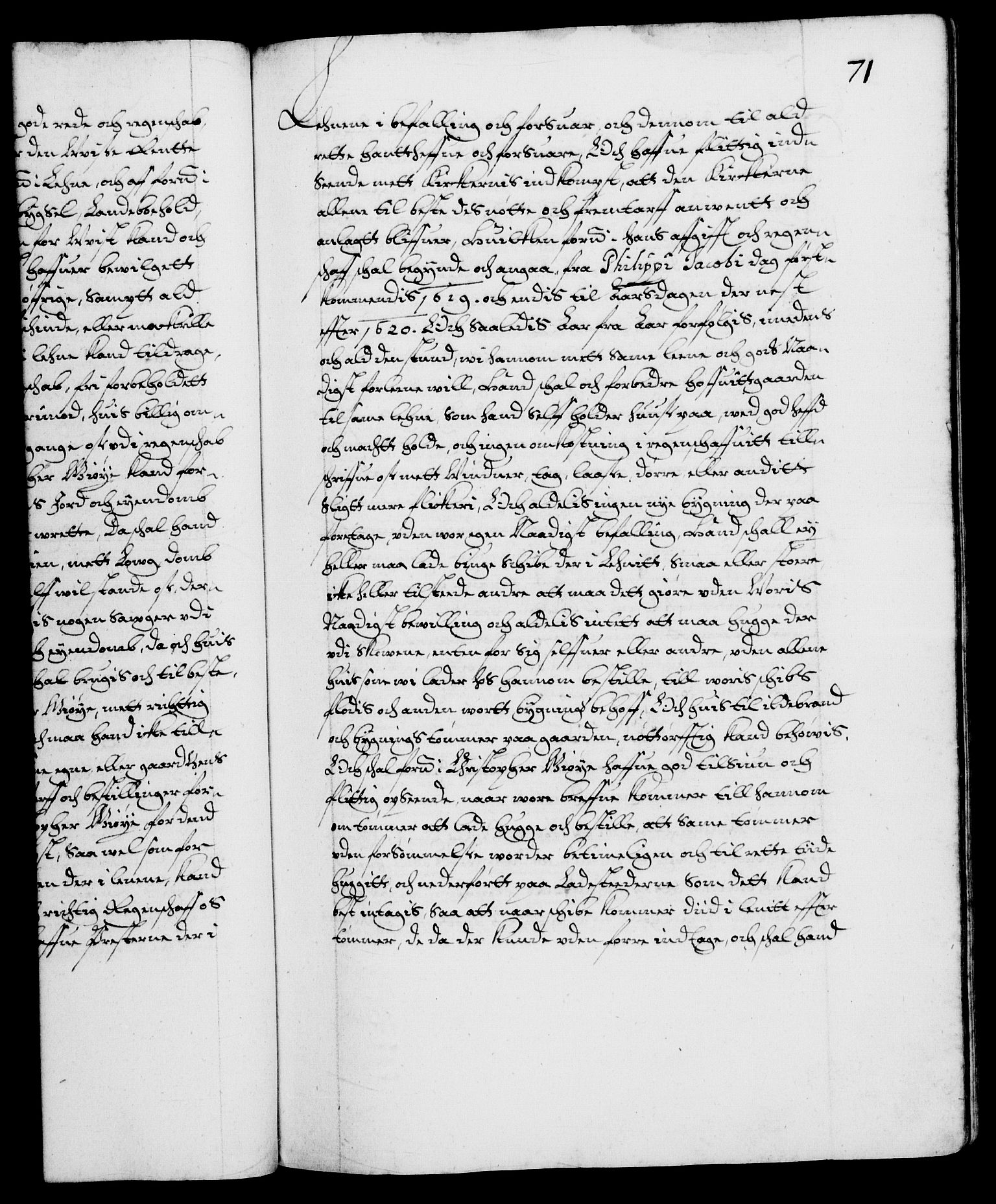 Danske Kanselli 1572-1799, RA/EA-3023/F/Fc/Fca/Fcaa/L0004: Norske registre (mikrofilm), 1617-1630, p. 71a