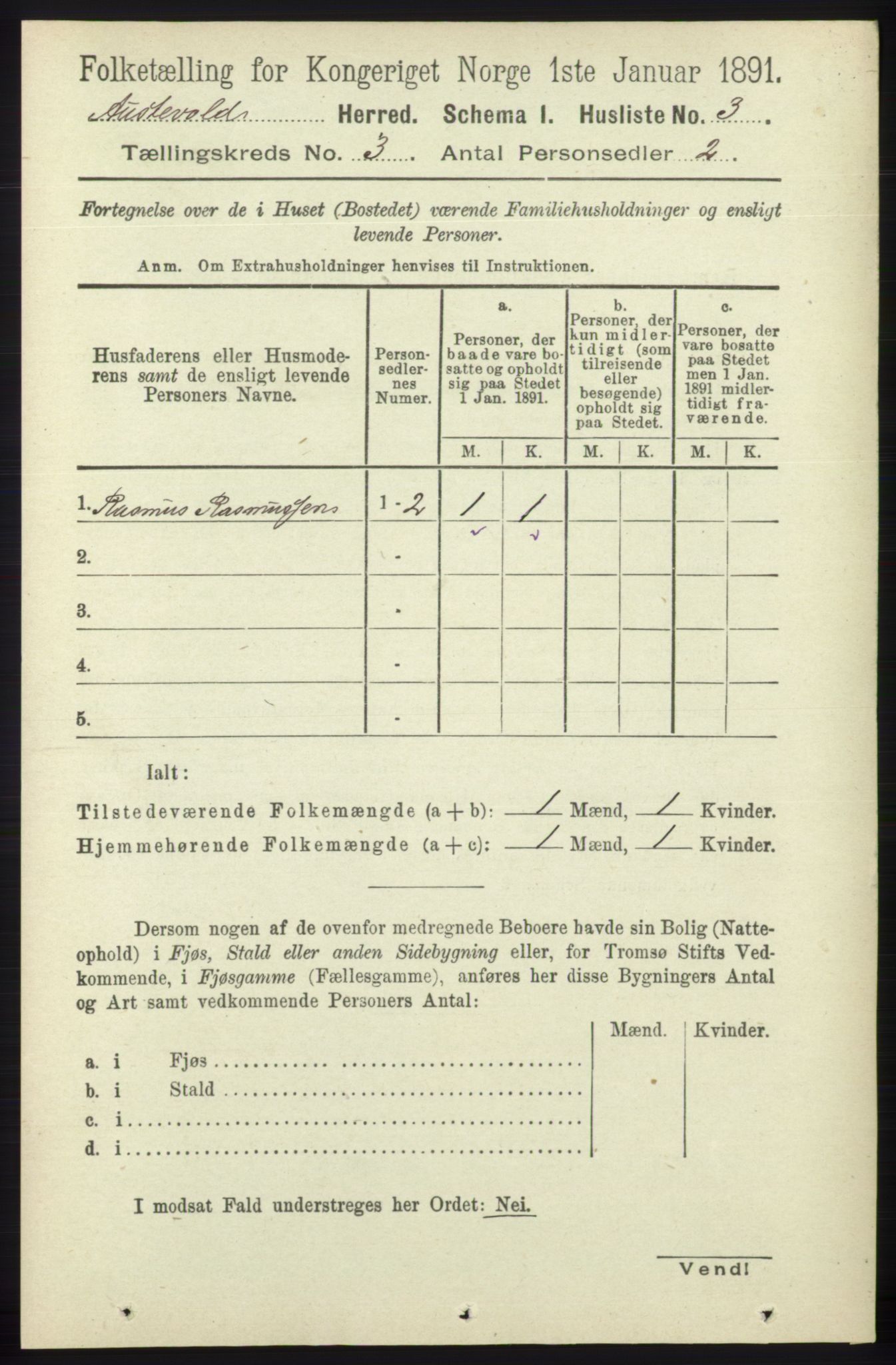 RA, 1891 census for 1244 Austevoll, 1891, p. 900