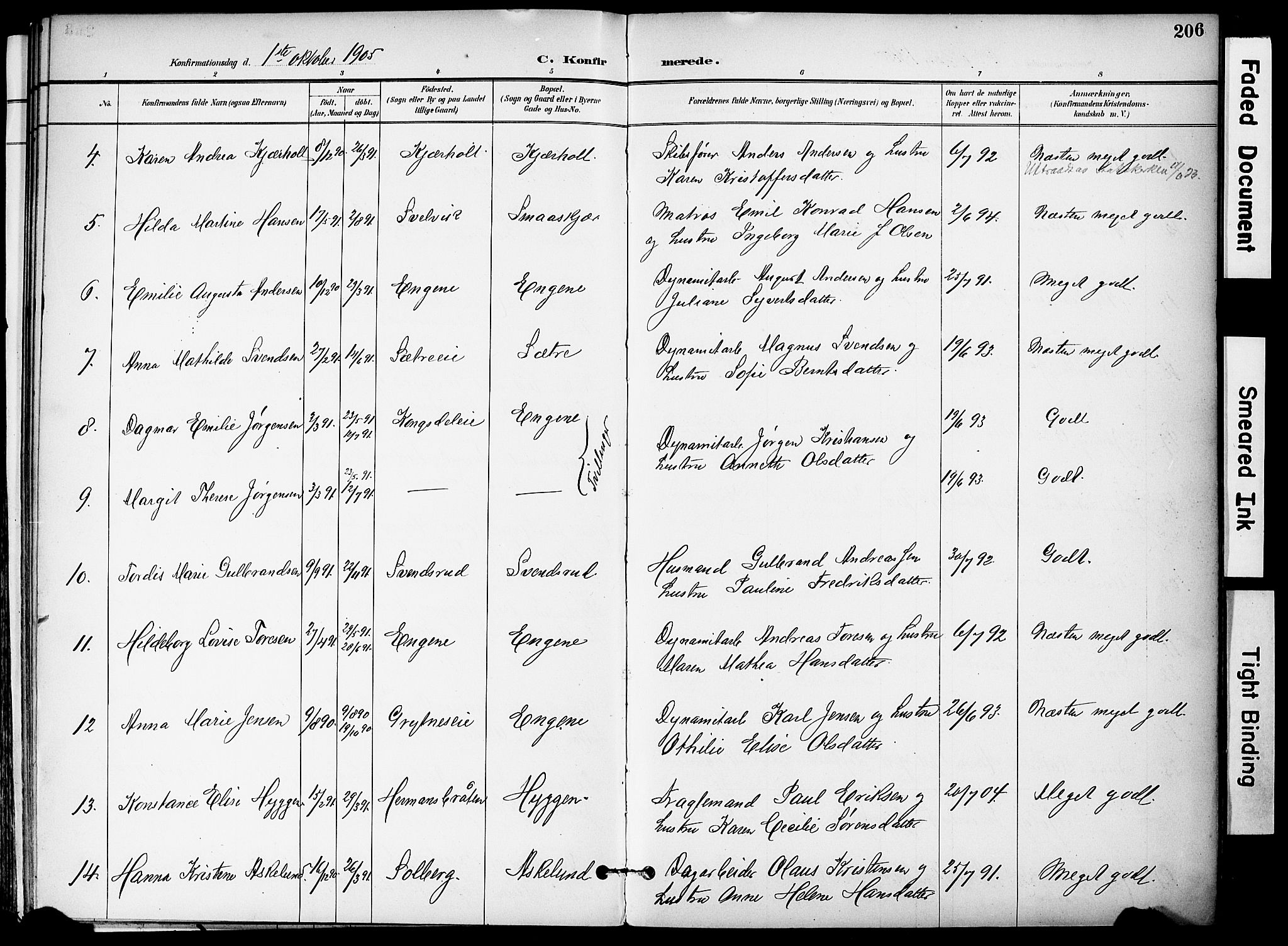 Hurum kirkebøker, AV/SAKO-A-229/F/Fa/L0015: Parish register (official) no. 15, 1896-1908, p. 206