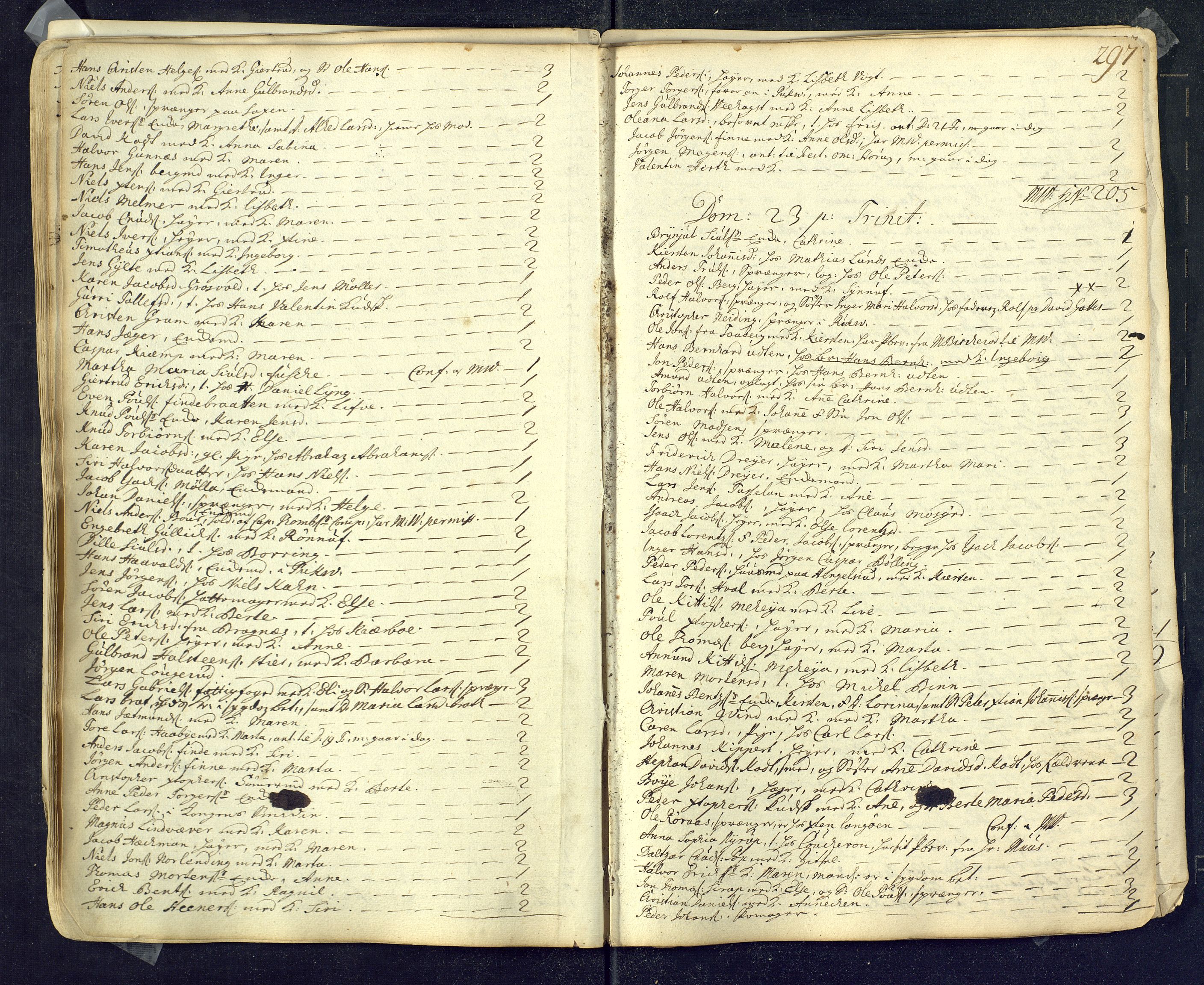 Kongsberg kirkebøker, AV/SAKO-A-22/M/Ma/L0001: Communicants register no. 1, 1731-1739, p. 297