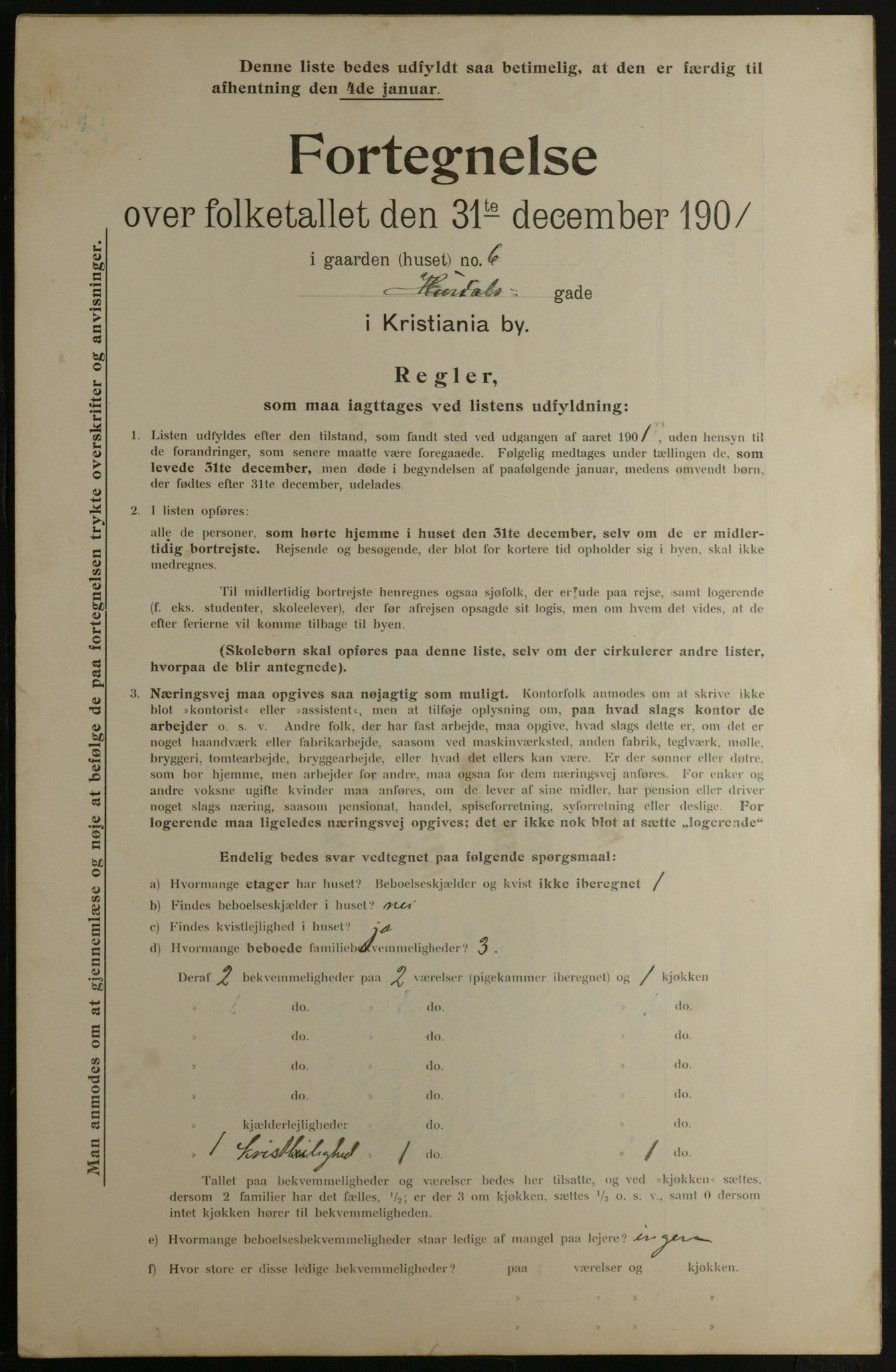 OBA, Municipal Census 1901 for Kristiania, 1901, p. 6659