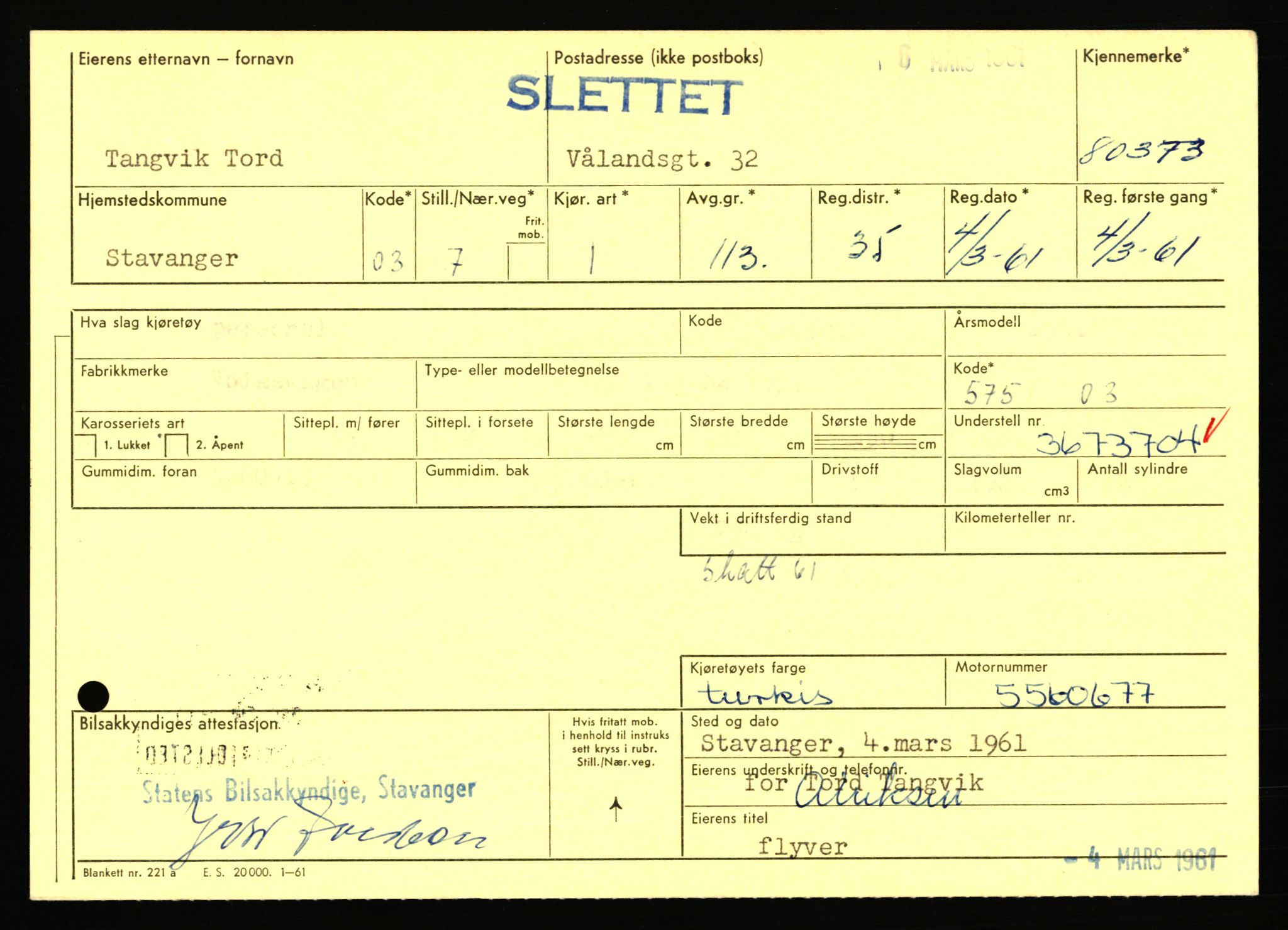 Stavanger trafikkstasjon, AV/SAST-A-101942/0/F/L0070: L-78800 - L-80499, 1930-1971, p. 2432