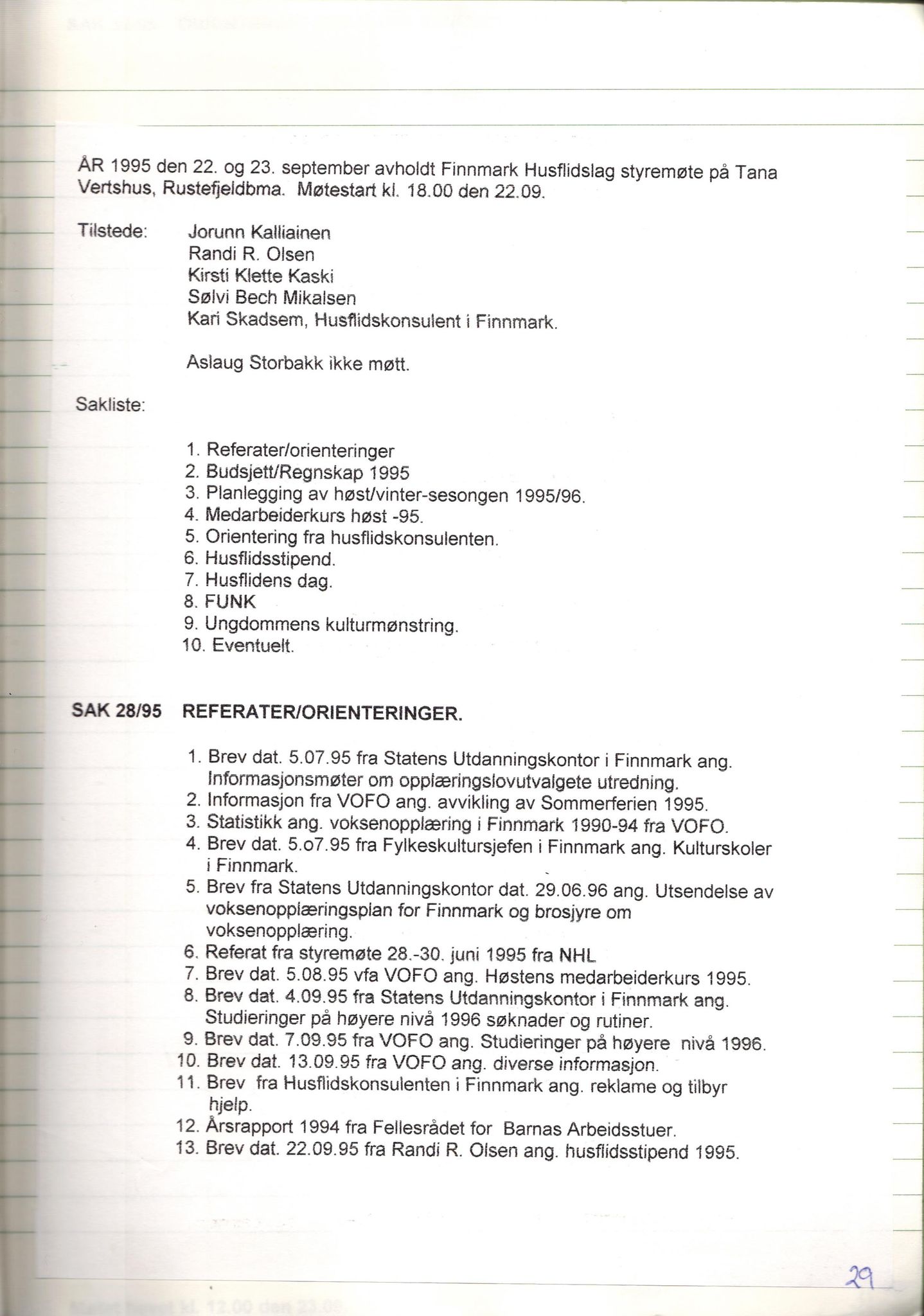 Finnmark Husflidslag, FMFB/A-1134/A/L0004: Møtebok, 1995-2000, p. 33