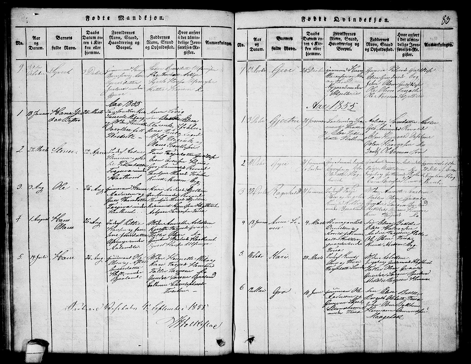 Lårdal kirkebøker, SAKO/A-284/G/Ga/L0001: Parish register (copy) no. I 1, 1815-1861, p. 83
