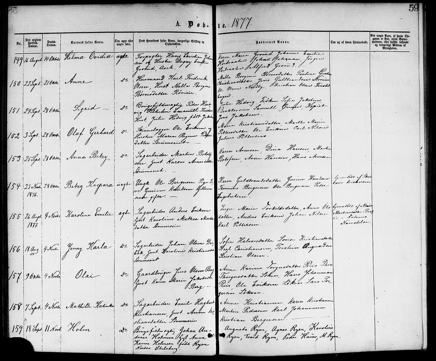 Skedsmo prestekontor Kirkebøker, SAO/A-10033a/G/Ga/L0003: Parish register (copy) no. I 3, 1873-1882, p. 59