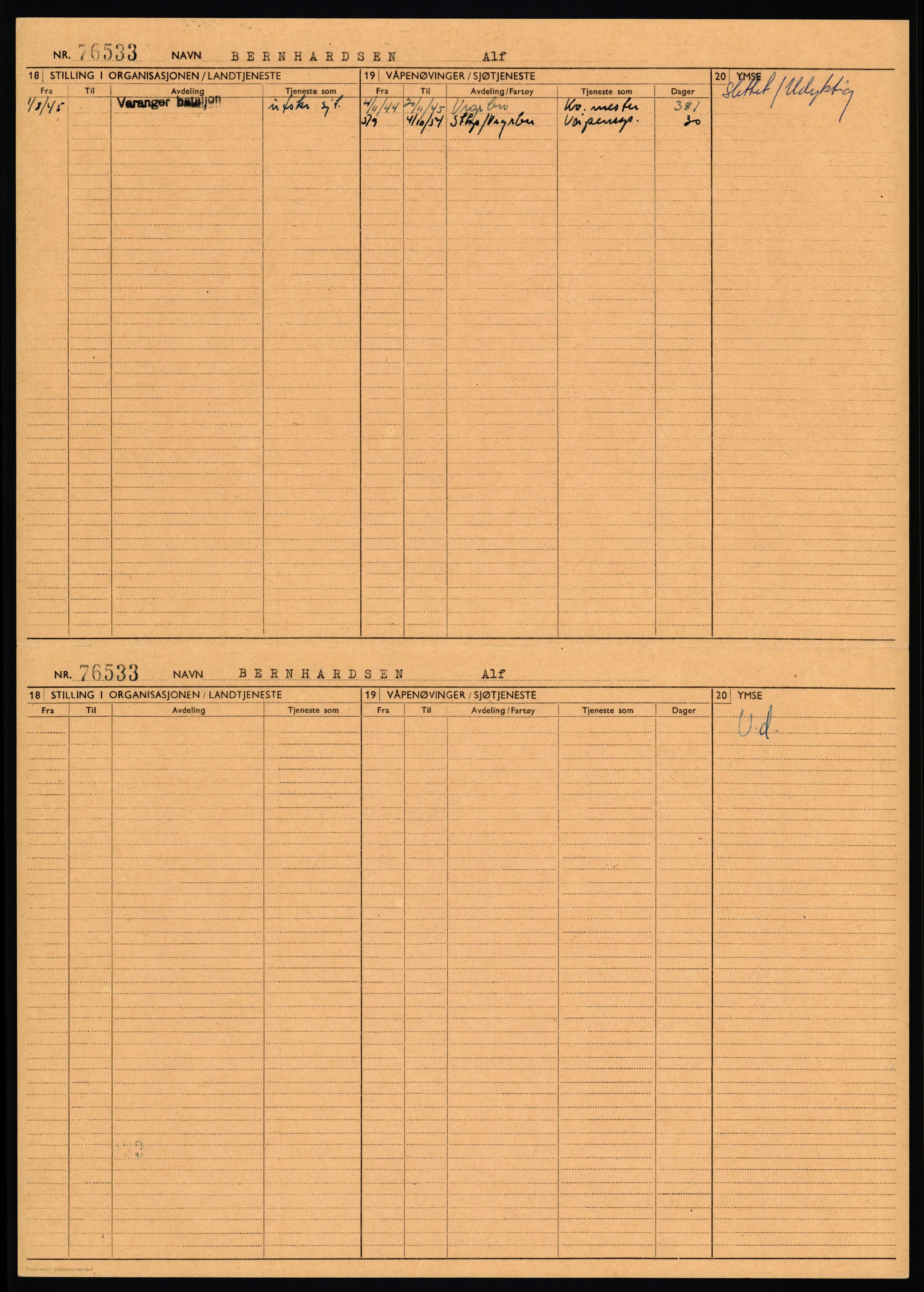 Forsvaret, Varanger bataljon, AV/RA-RAFA-2258/1/D/L0456: Rulleblad og tjenesteuttalelser for befal født 1916-1919 og 1921-1923, 1916-1923, p. 202